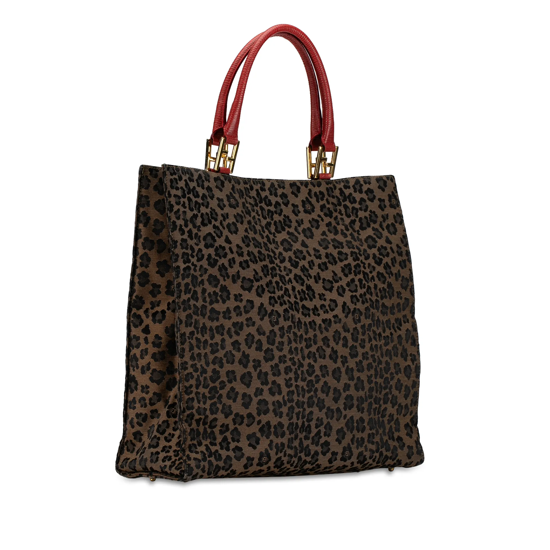 Fendi Leopard Print Canvas Tote