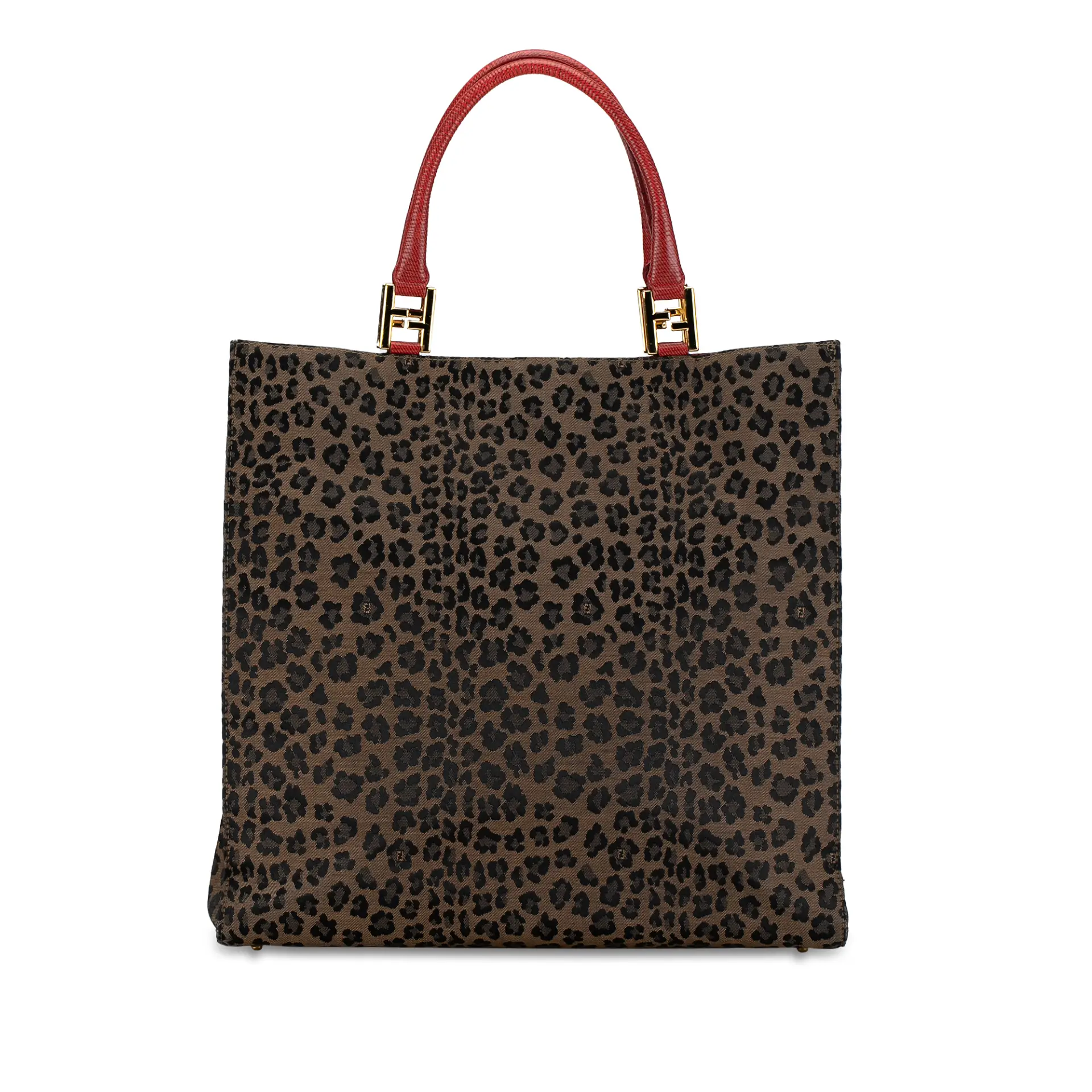 Fendi Leopard Print Canvas Tote