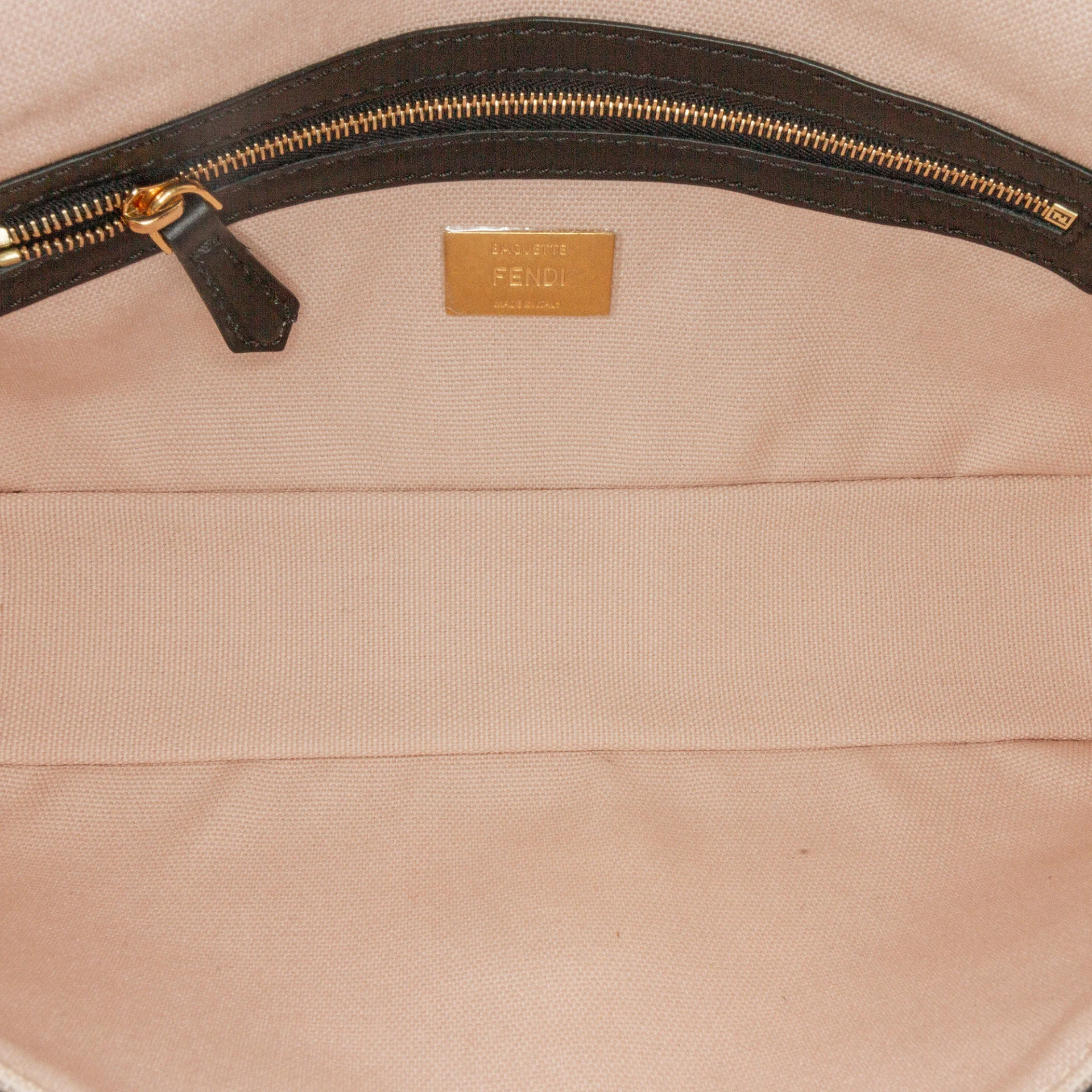 Fendi Zucca Embroidered Baguette Satchel