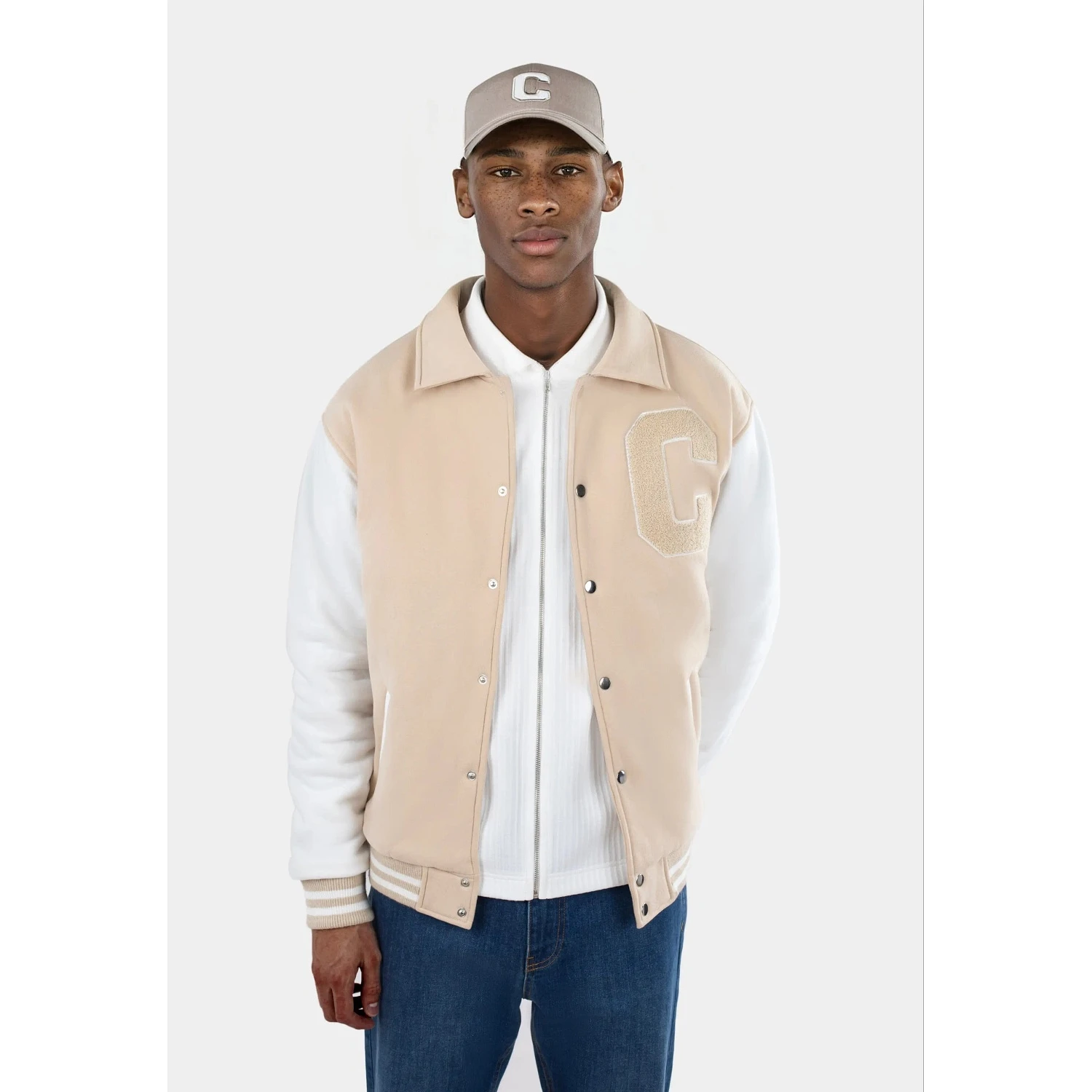 Jason Varsity Jacket - Sand