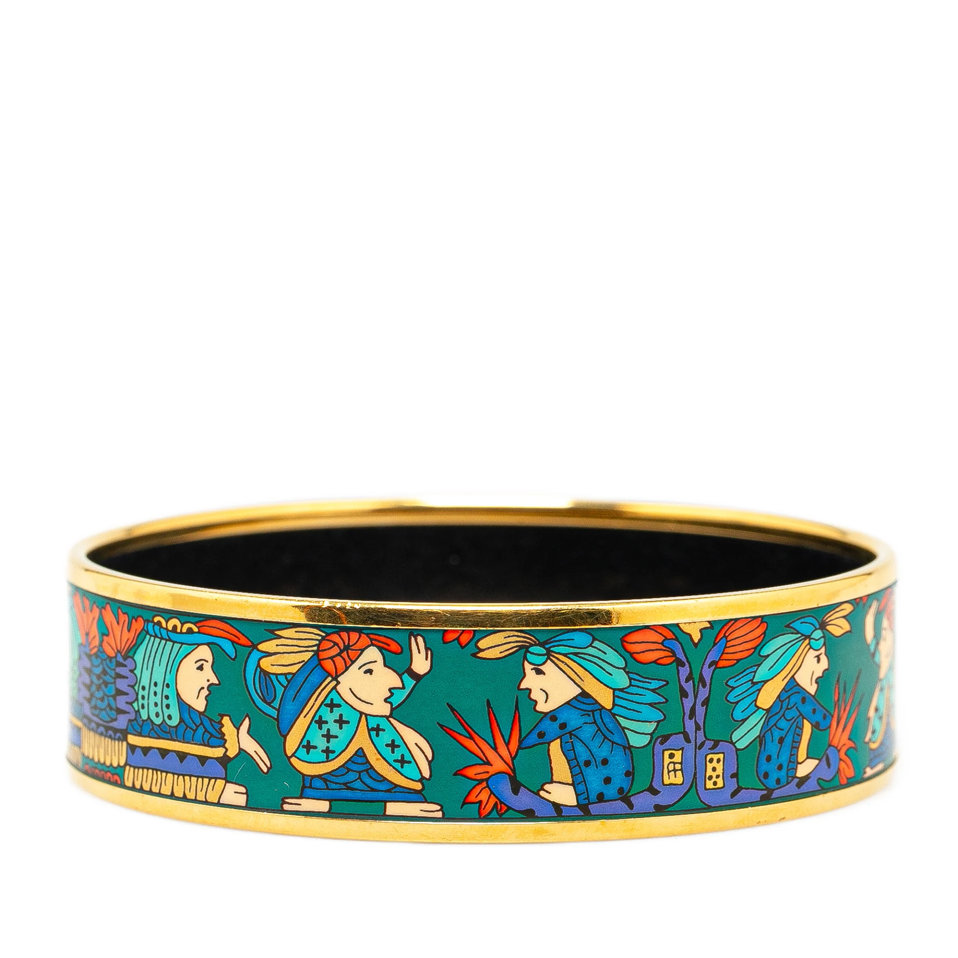 Hermès Astres Et Soleils Wide Enamel Bangle 65