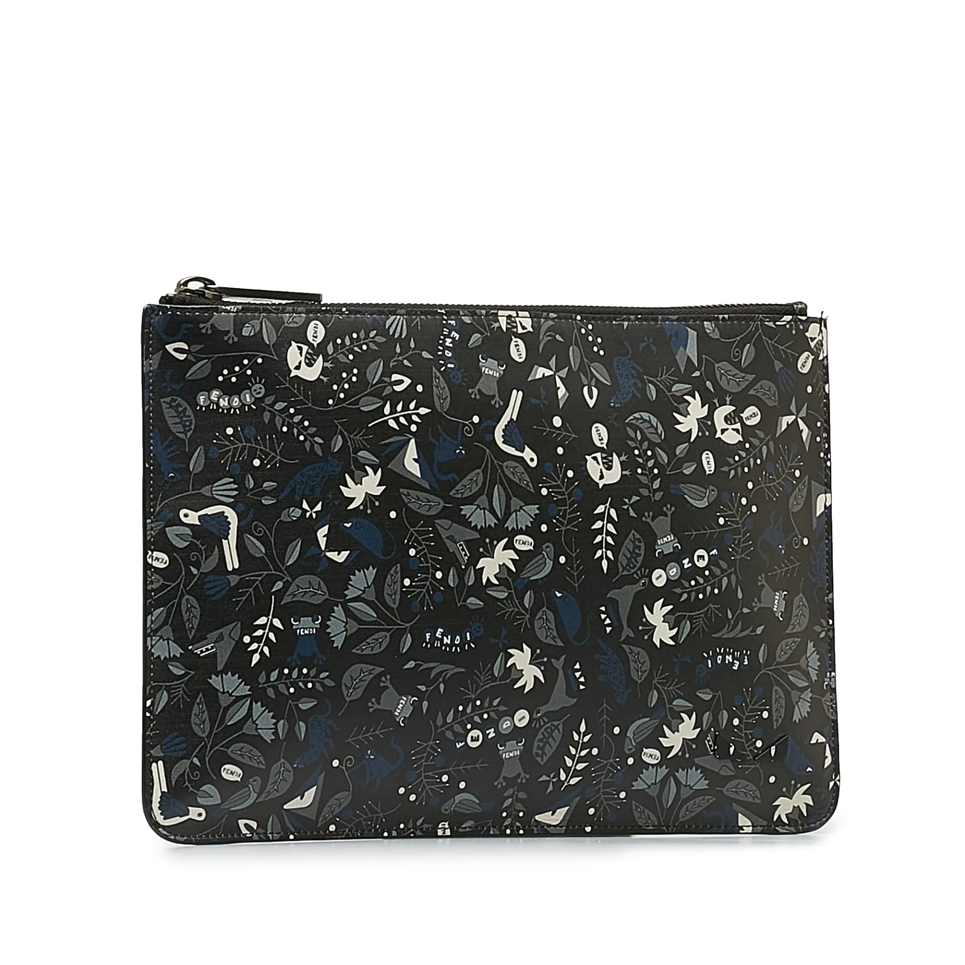 Fendi Printed Leather Clutch Bag