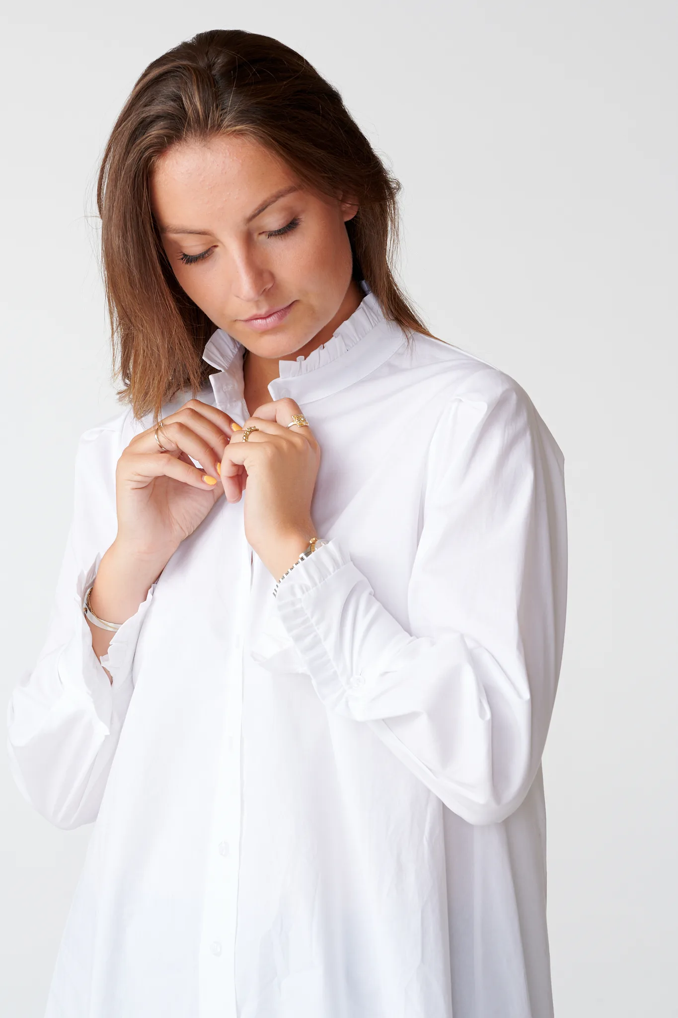 Naneth Shirt Dress - White