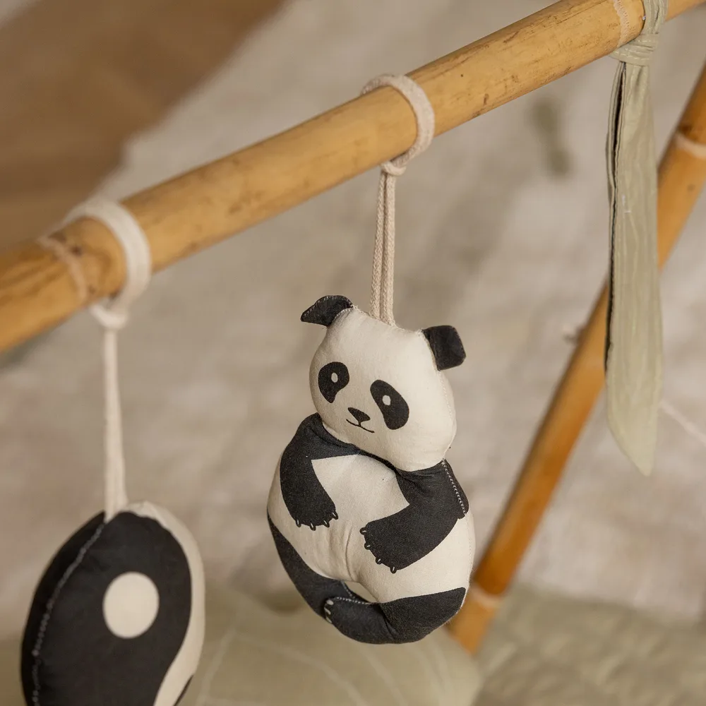 Set Med 3 Hängare För Skallrande Leksaker - Panda