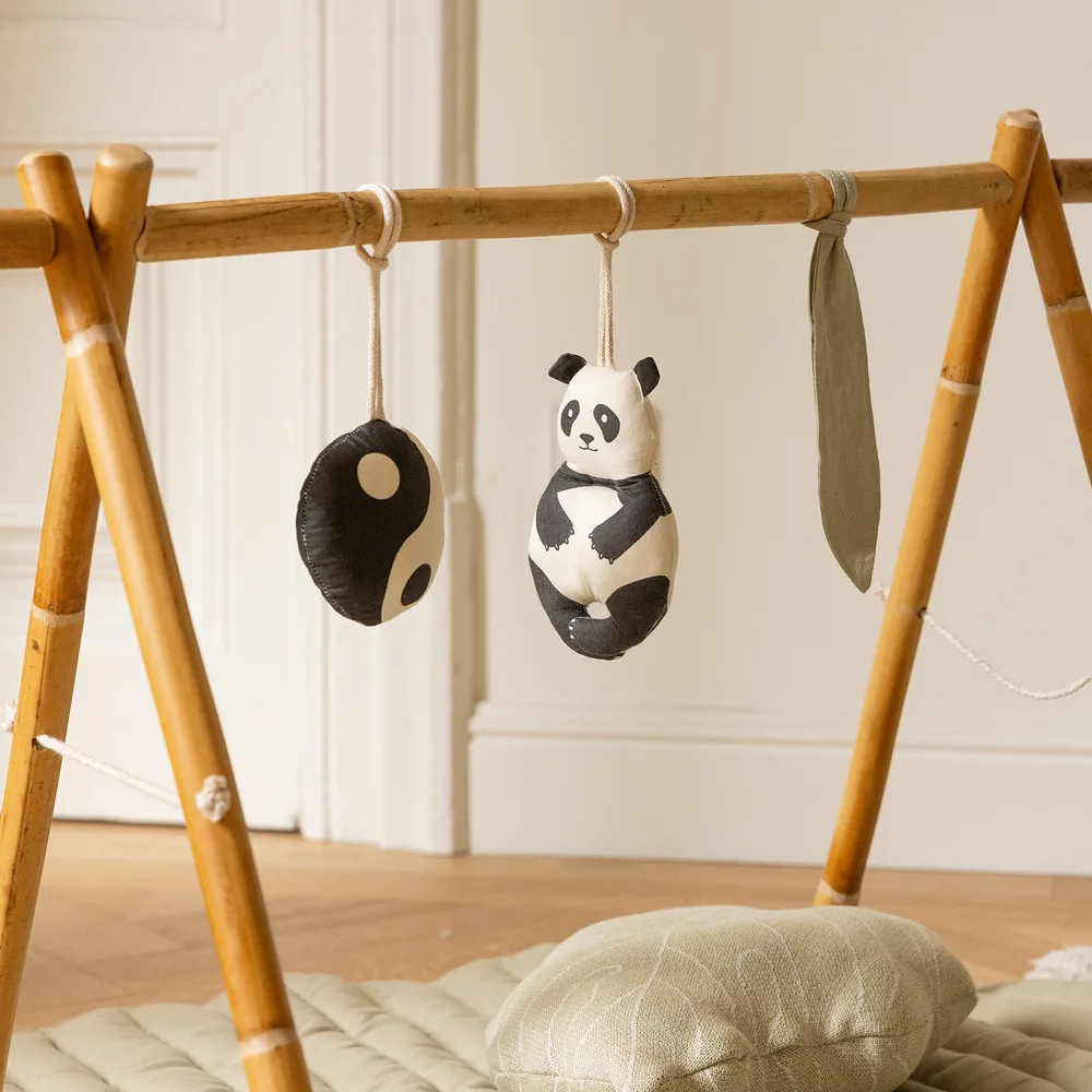 Set Med 3 Hängare För Skallrande Leksaker - Panda