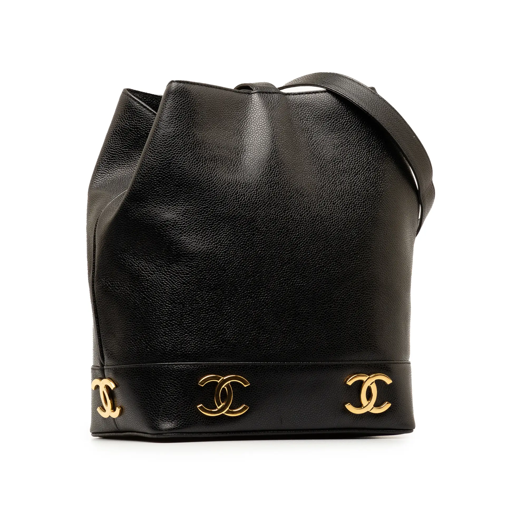 Chanel Triple Cc Caviar Bucket