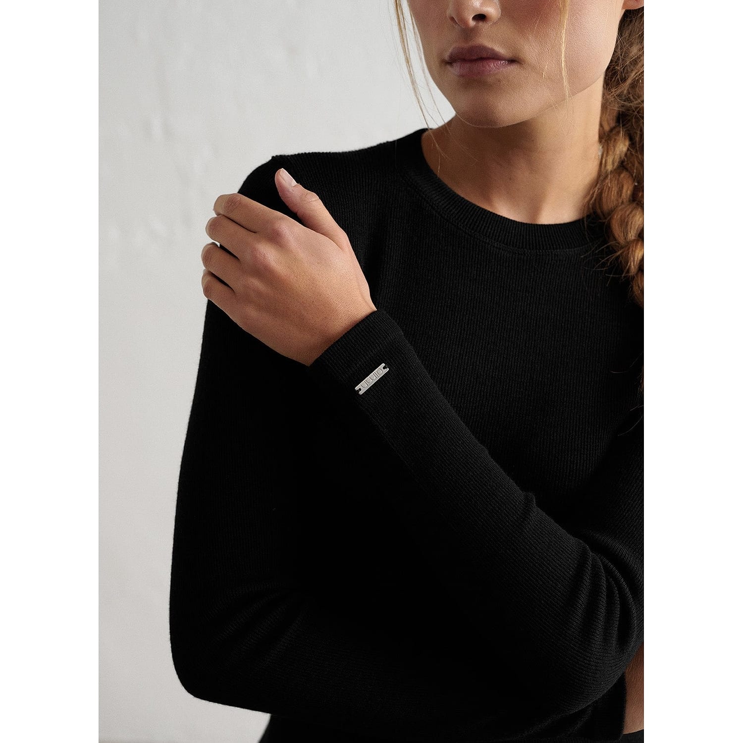 Black Ribbed Wool Long Sleeve