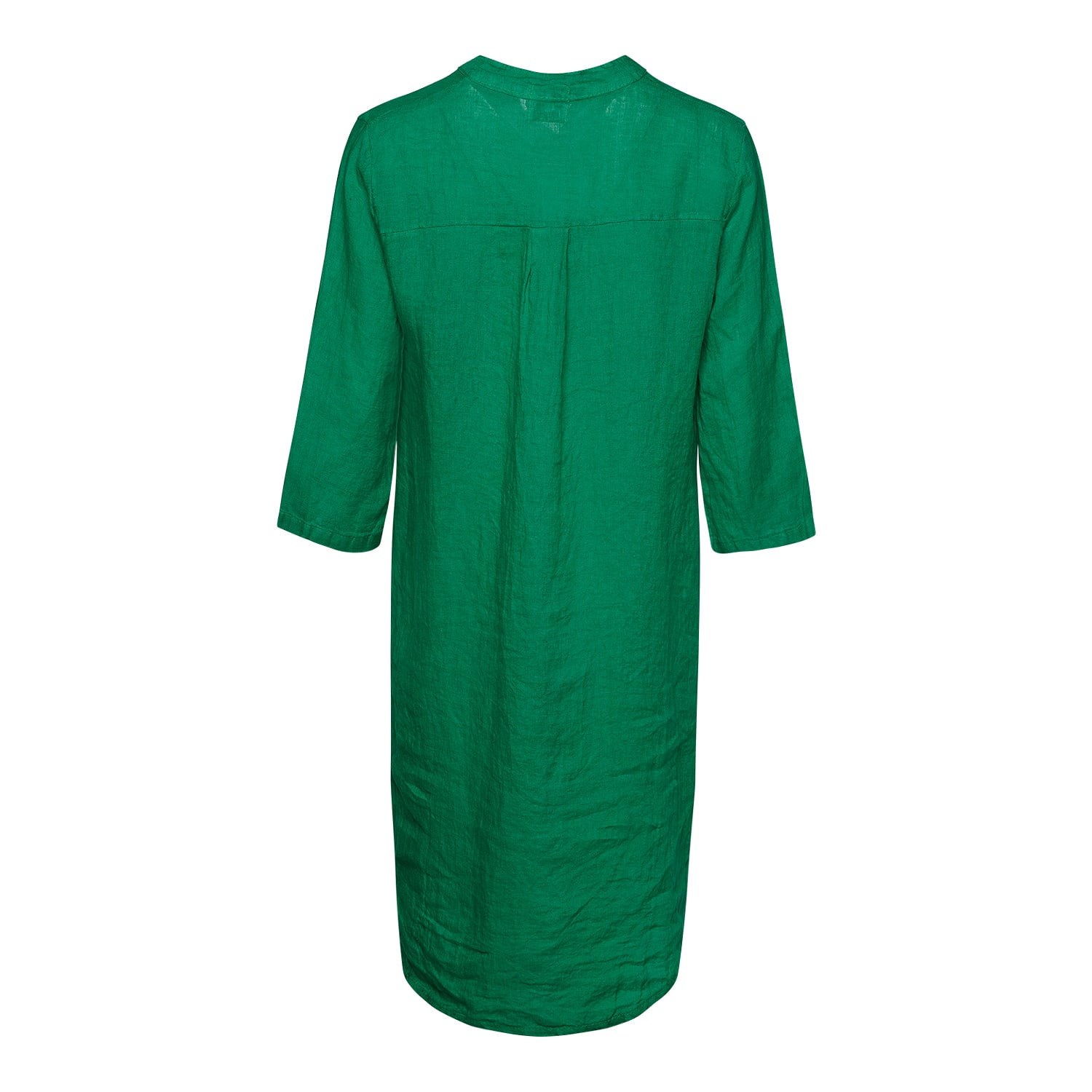 17690p, Shirt Dress With Pocket, Linen - Apple Green