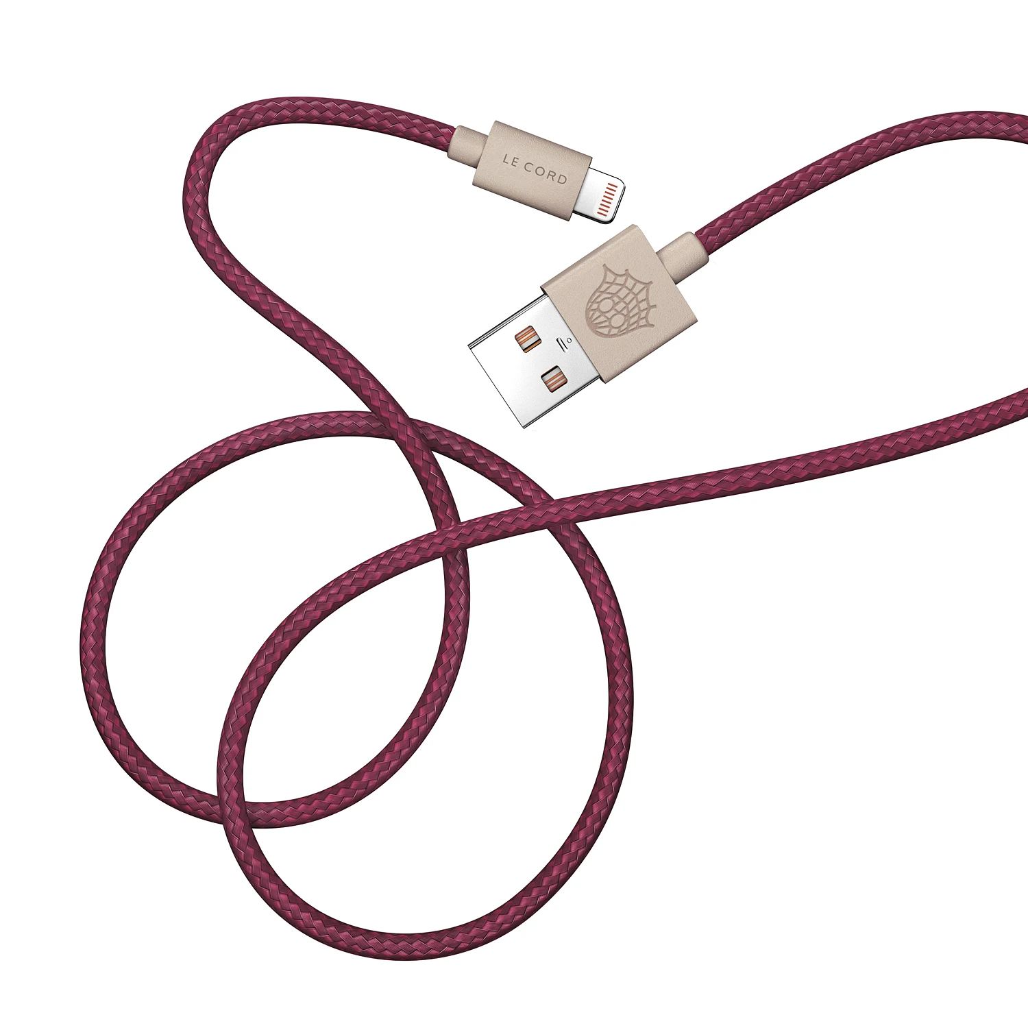 Sustainable recycled iPhone Lightning cable - plum