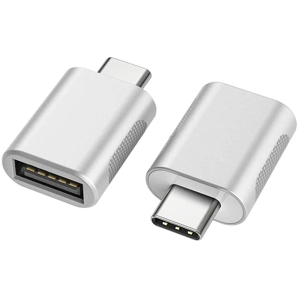 On The Go Adapter Usb-a 3.1 Till Usb C Aluminium För Synk Och Laddning, Silver