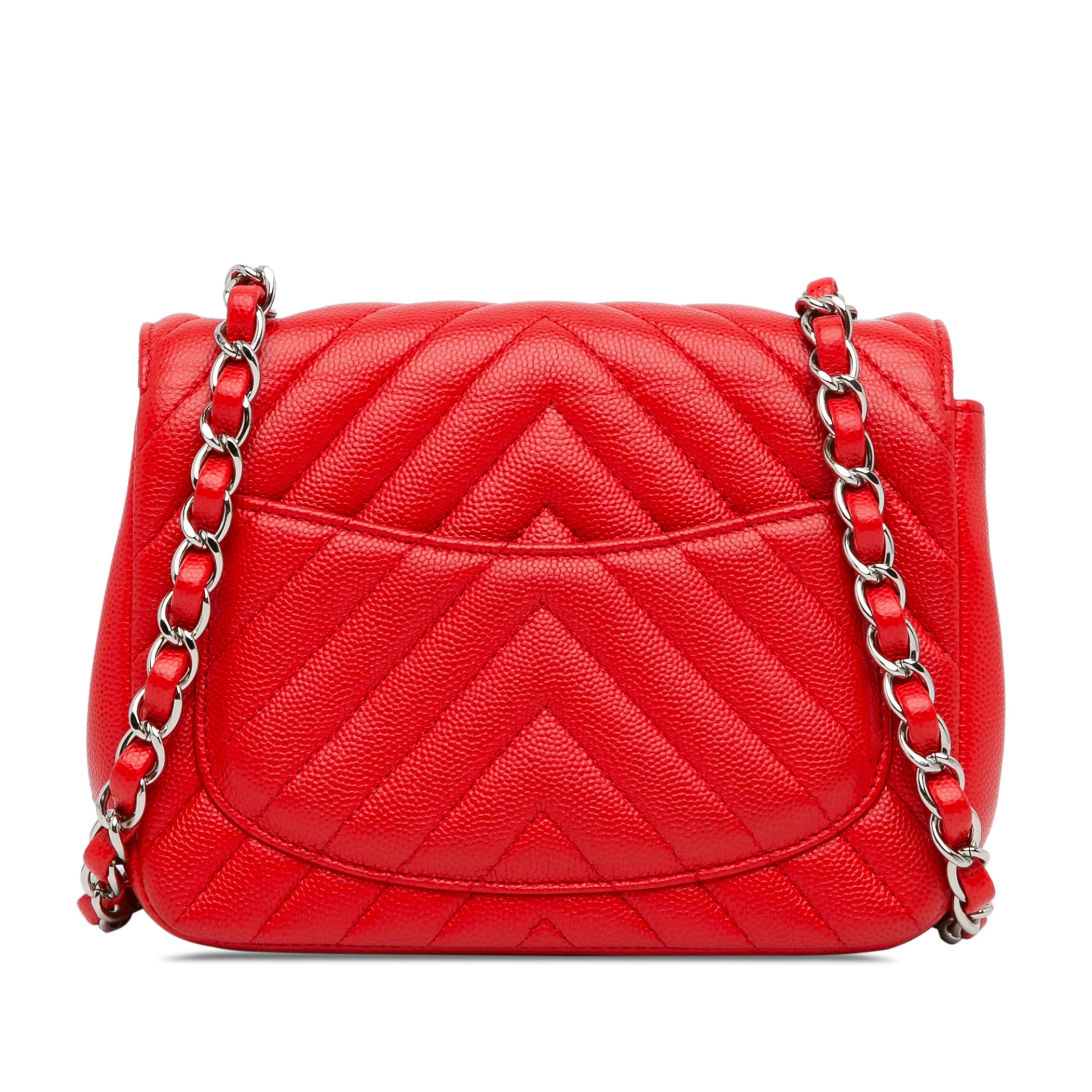 Chanel Mini Square Classic Chevron Caviar Single Flap