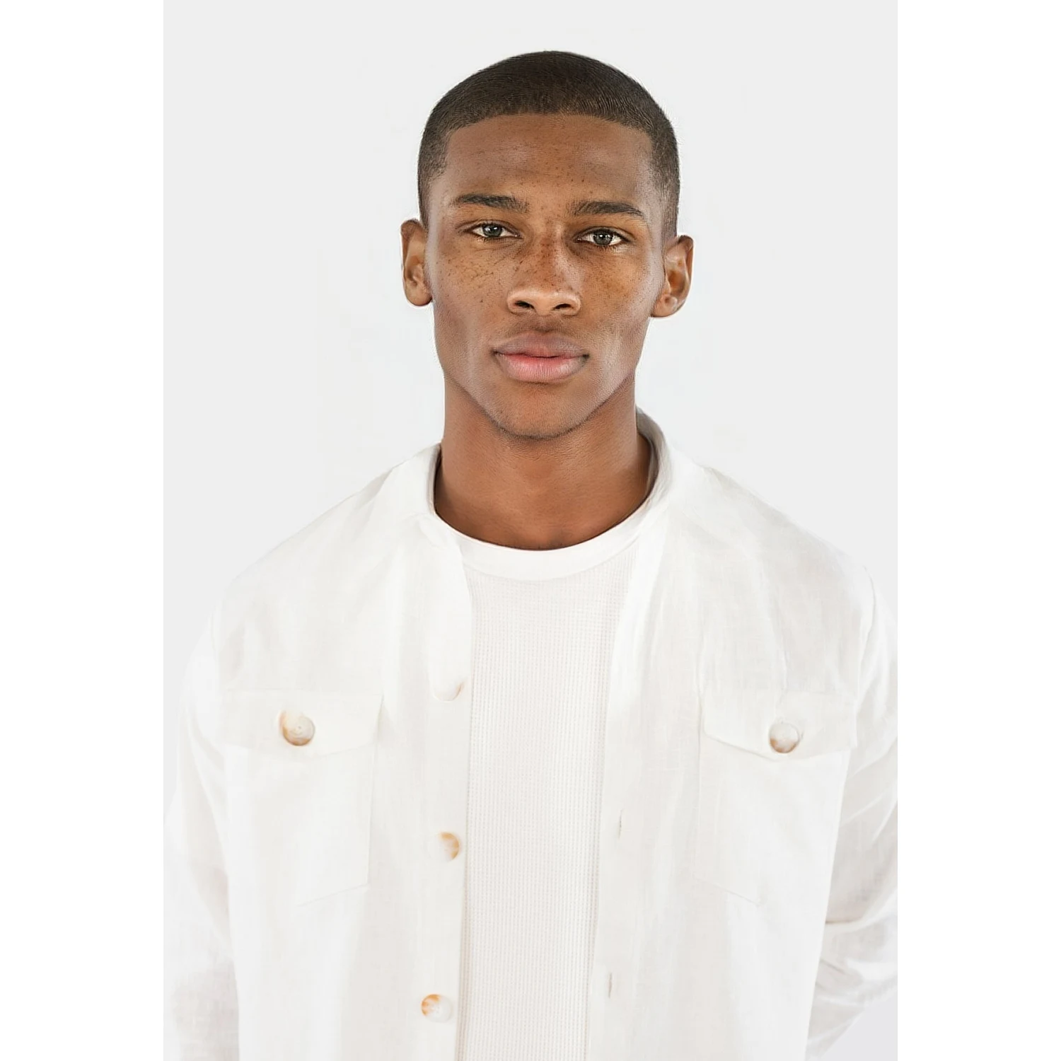 Dani Linen Overshirt - Off White