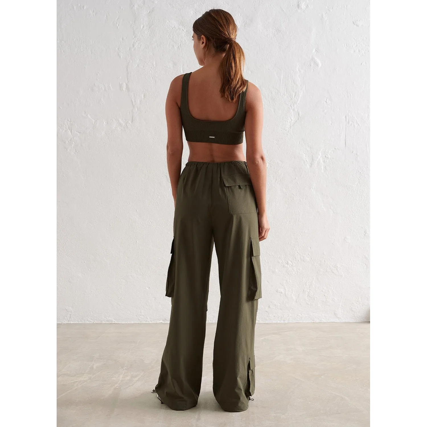 Khaki Windbreaker Parachute Pants