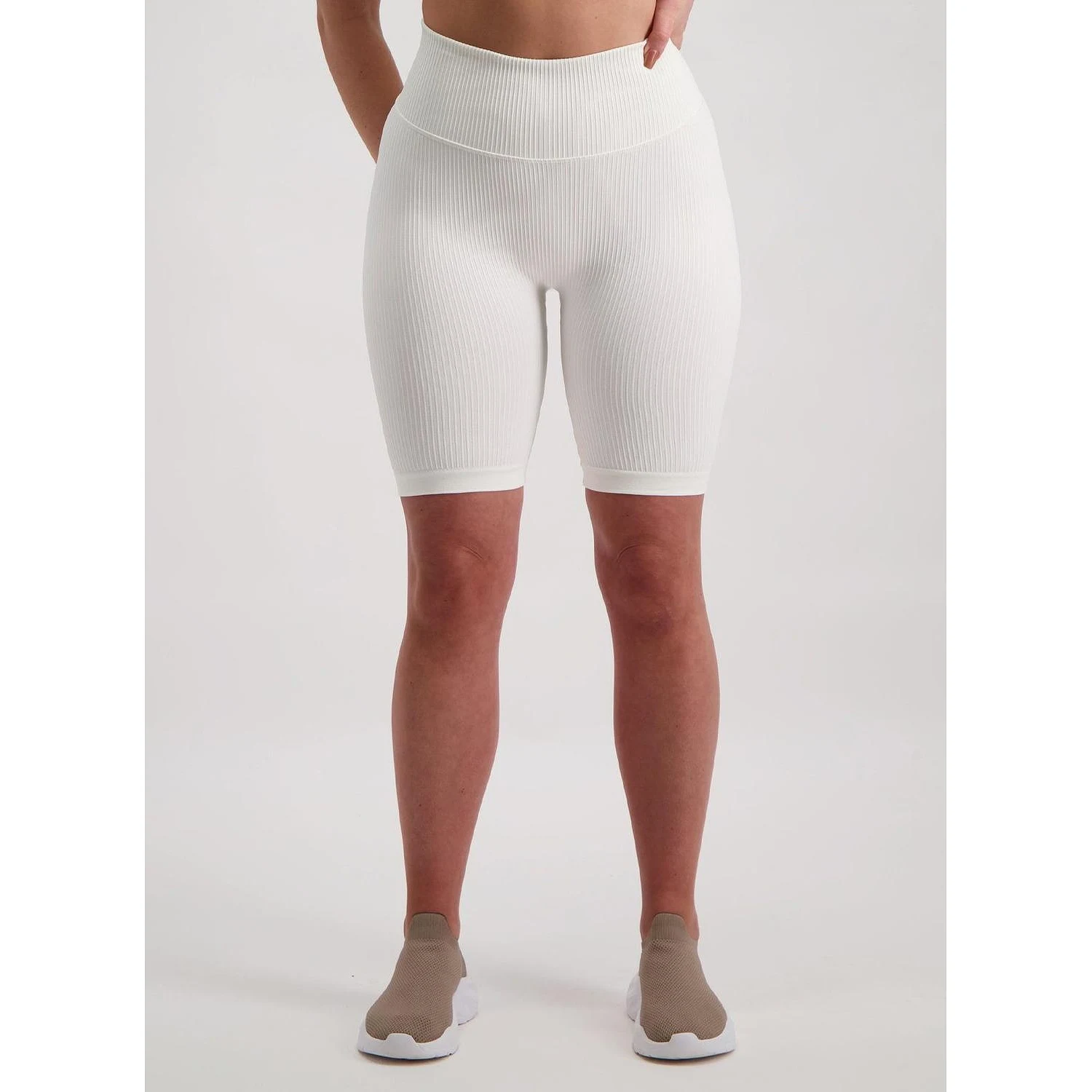 Off-white Ribbed Seamless Biker Shorts