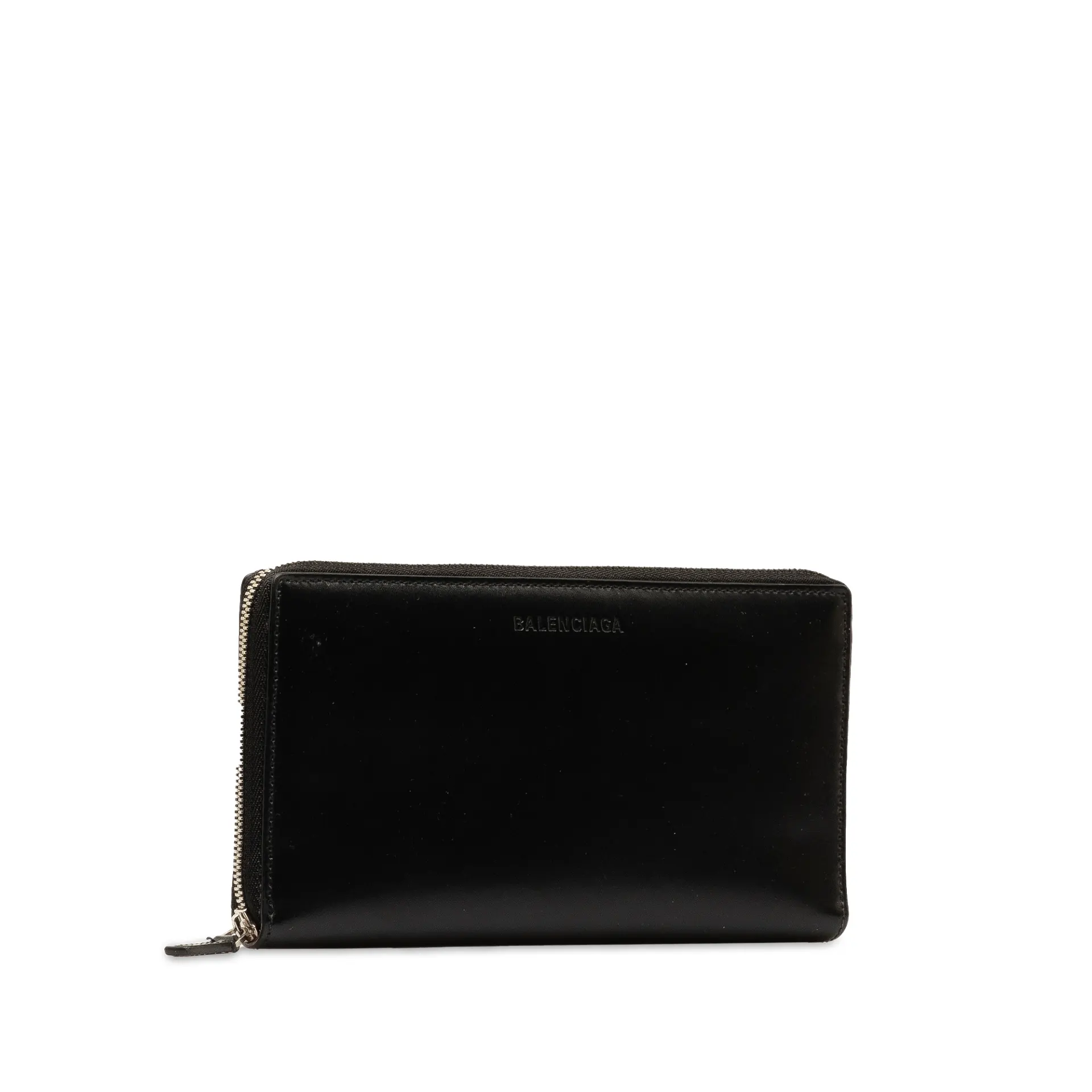 Balenciaga Leather Zip Around Wallet