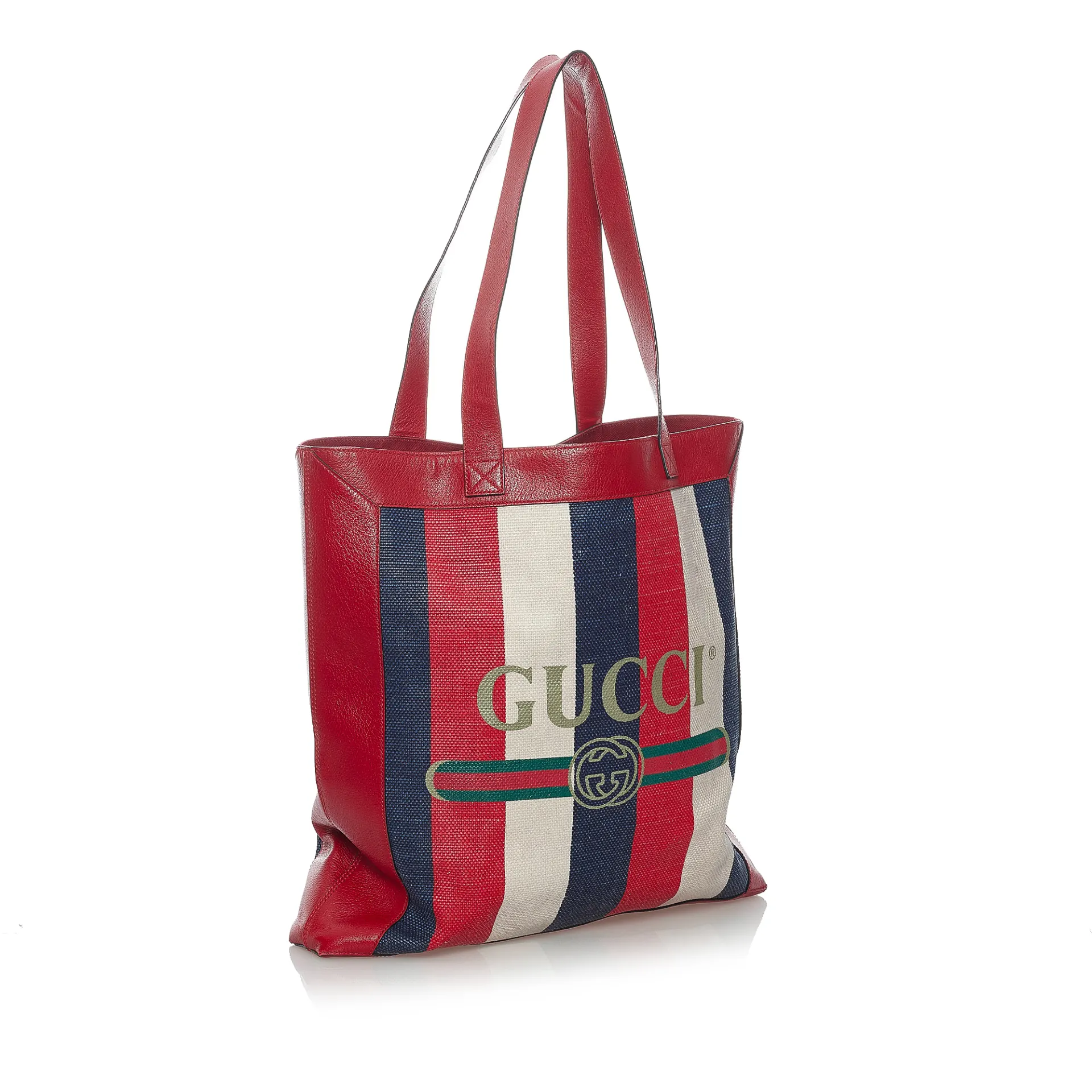 Gucci 2018 Logo Striped Tote Bag