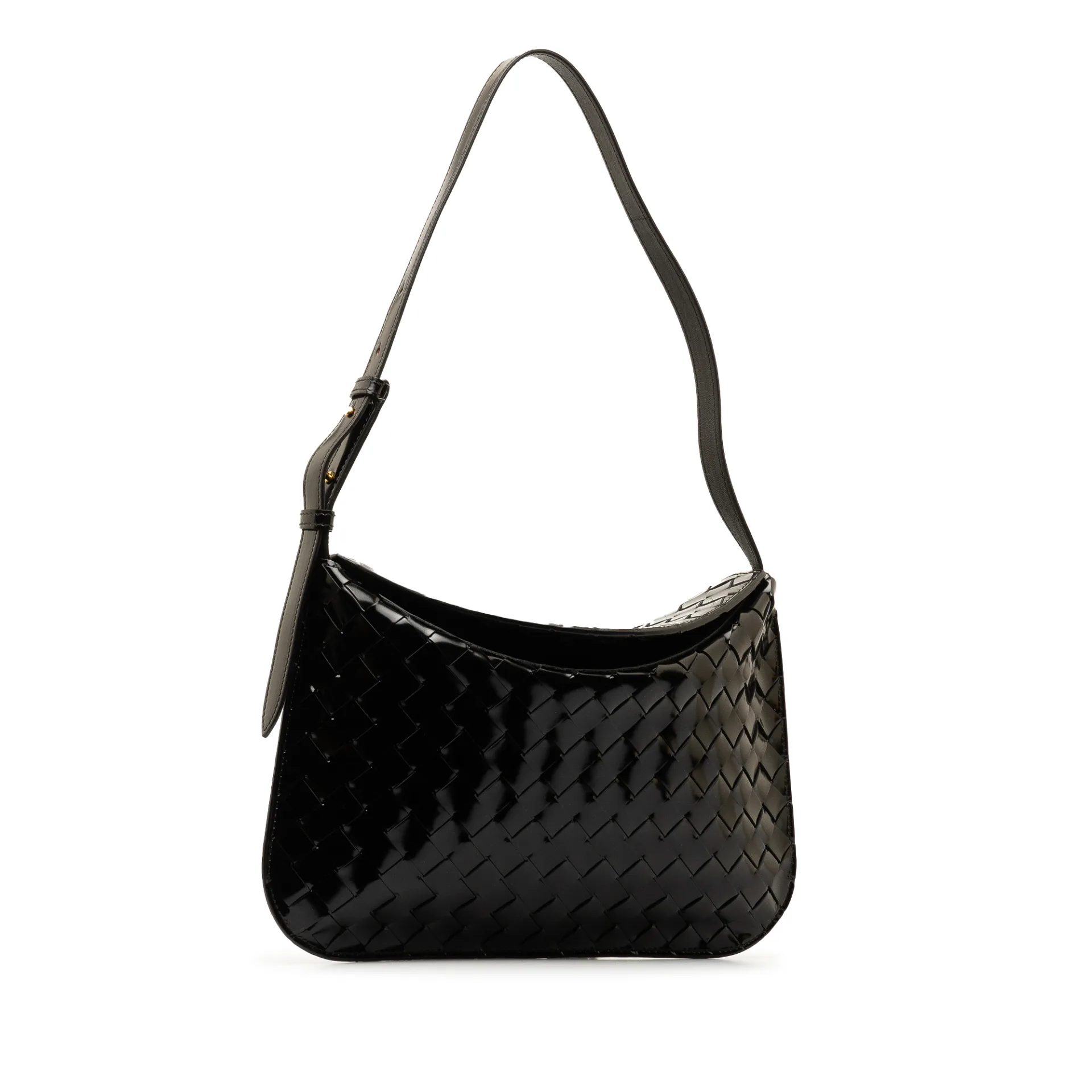 Bottega Veneta Patent Intrecciato Shoulder Bag