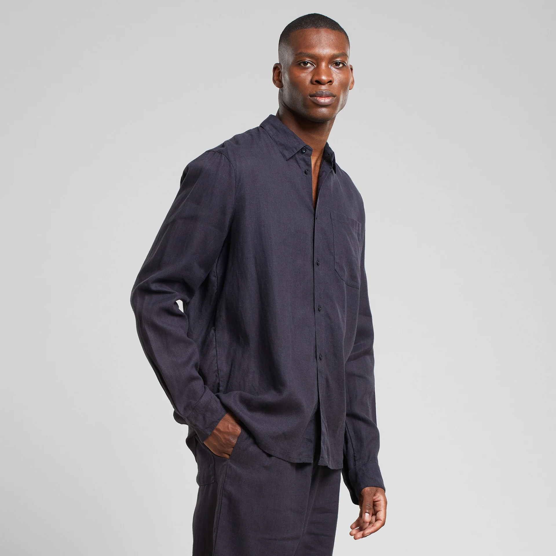 Shirt Rute Linen Phantom Black