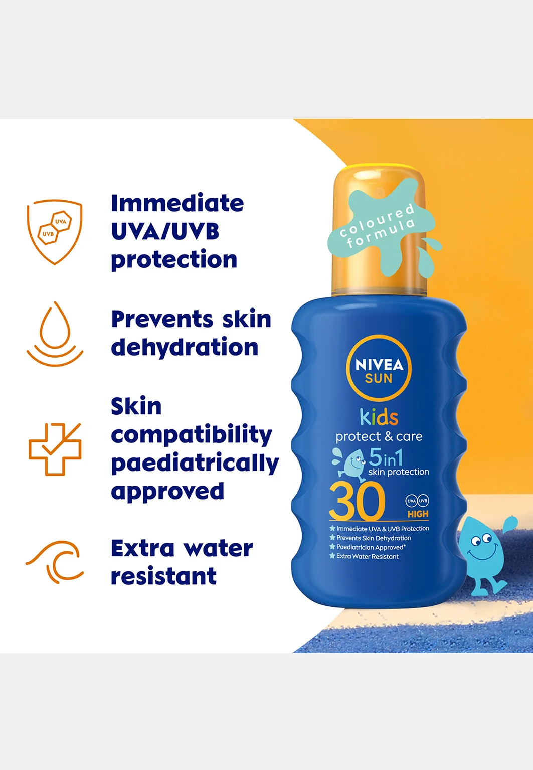 Solskydd barn Protect & Moisture Kids Sun Spray SPF30 200 ml NIVEA SUN