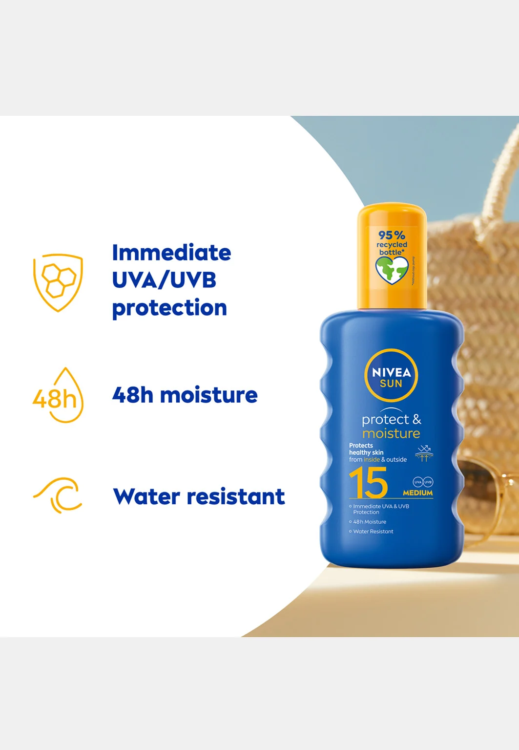 Solspray Protect & Moisture Sun Spray SPF15 200 ml NIVEA SUN