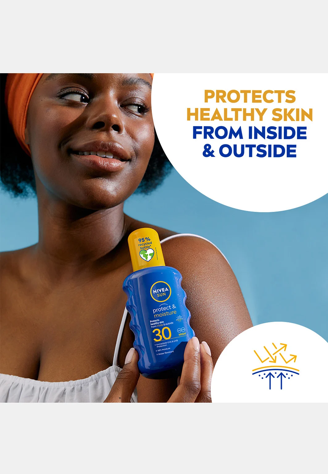 Solskydd spray Protect & Moisture Sun Spray SPF30 200 ml NIVEA SUN