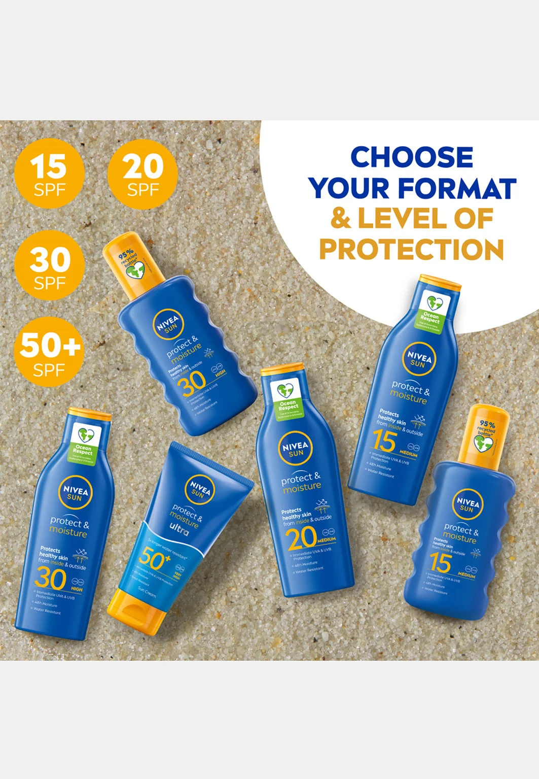 Solkräm Protect & Moisture Sun Lotion SPF15 200 ml NIVEA SUN