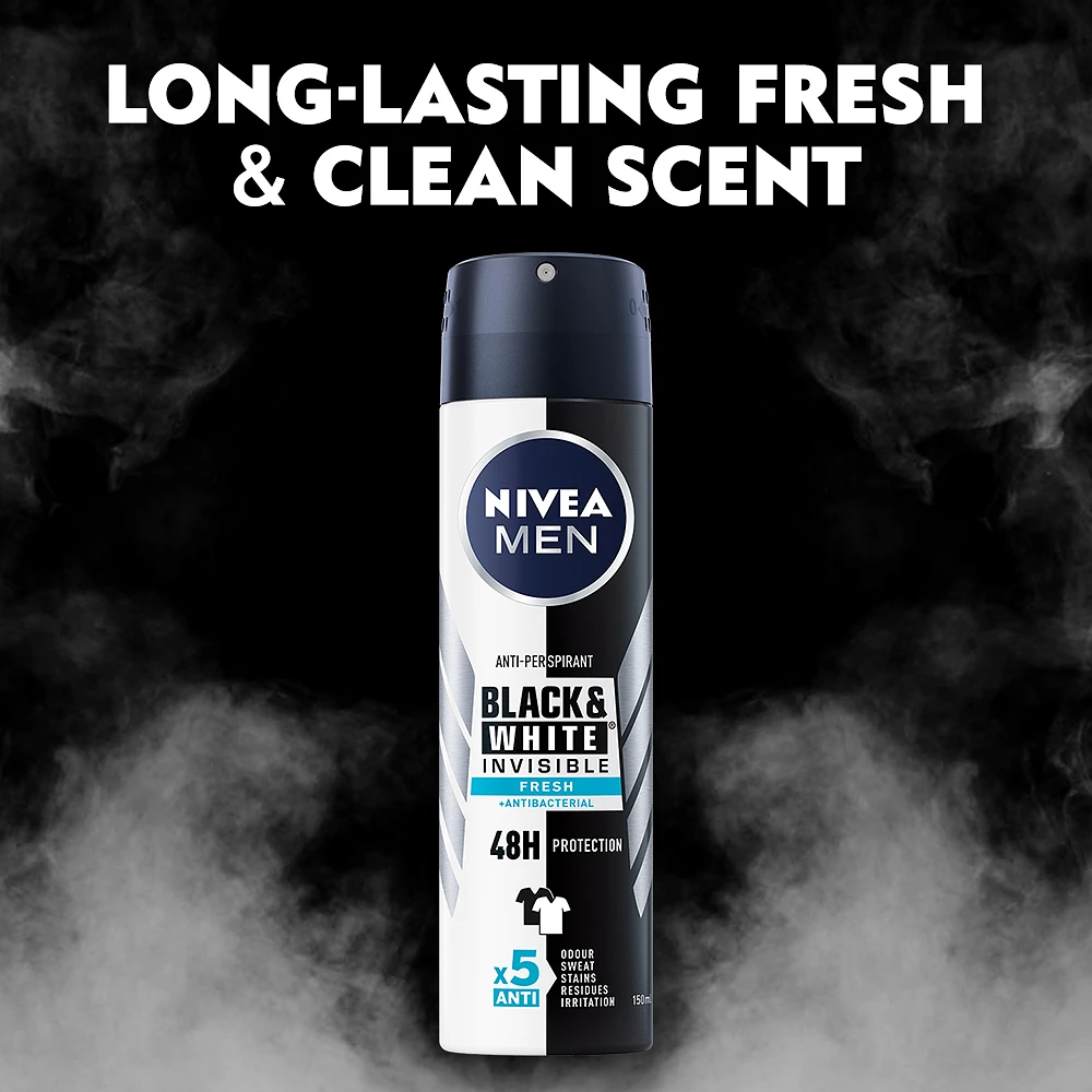 Antiperspirant Deo Spray Black & White Fresh 150 ml NIVEA MEN