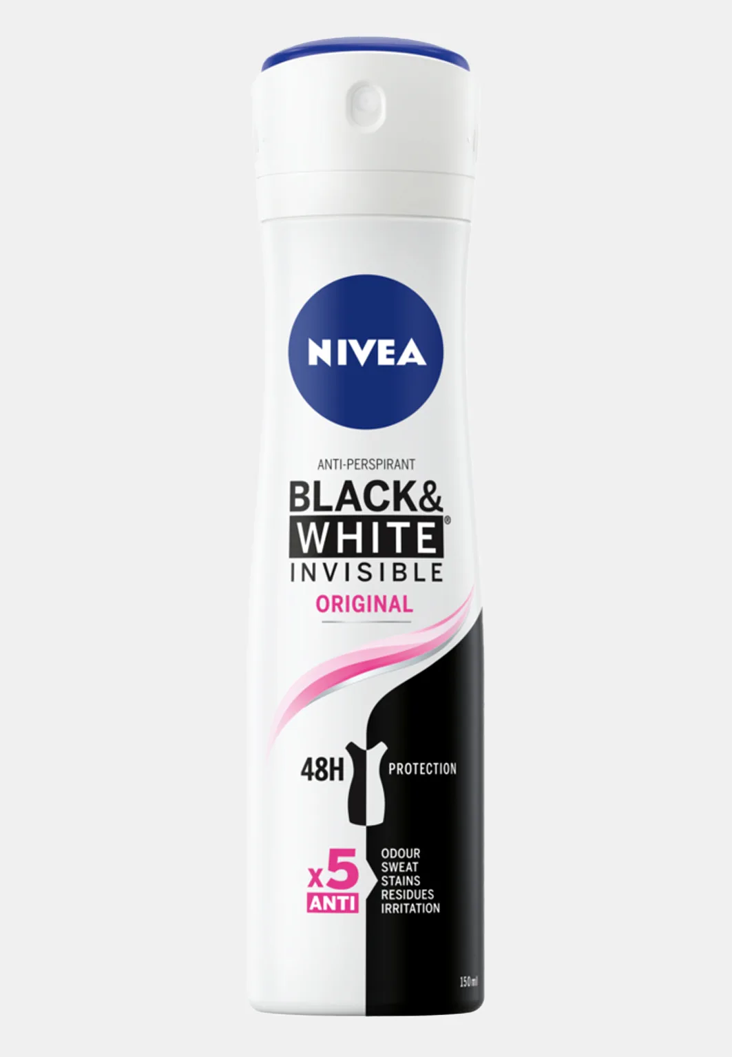 Antiperspirant Deo Spray Black & White Original 150 ml NIVEA