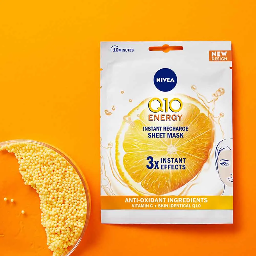 Ansiktsmask NIVEA Q10 Energy Sheet Mask 1 st NIVEA