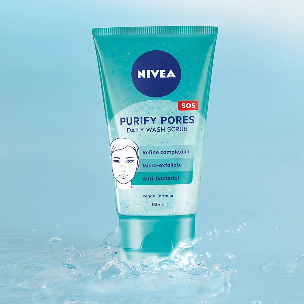 Ansiktsskrubb Purify Pores Daily Wash Scrub 150 ml NIVEA