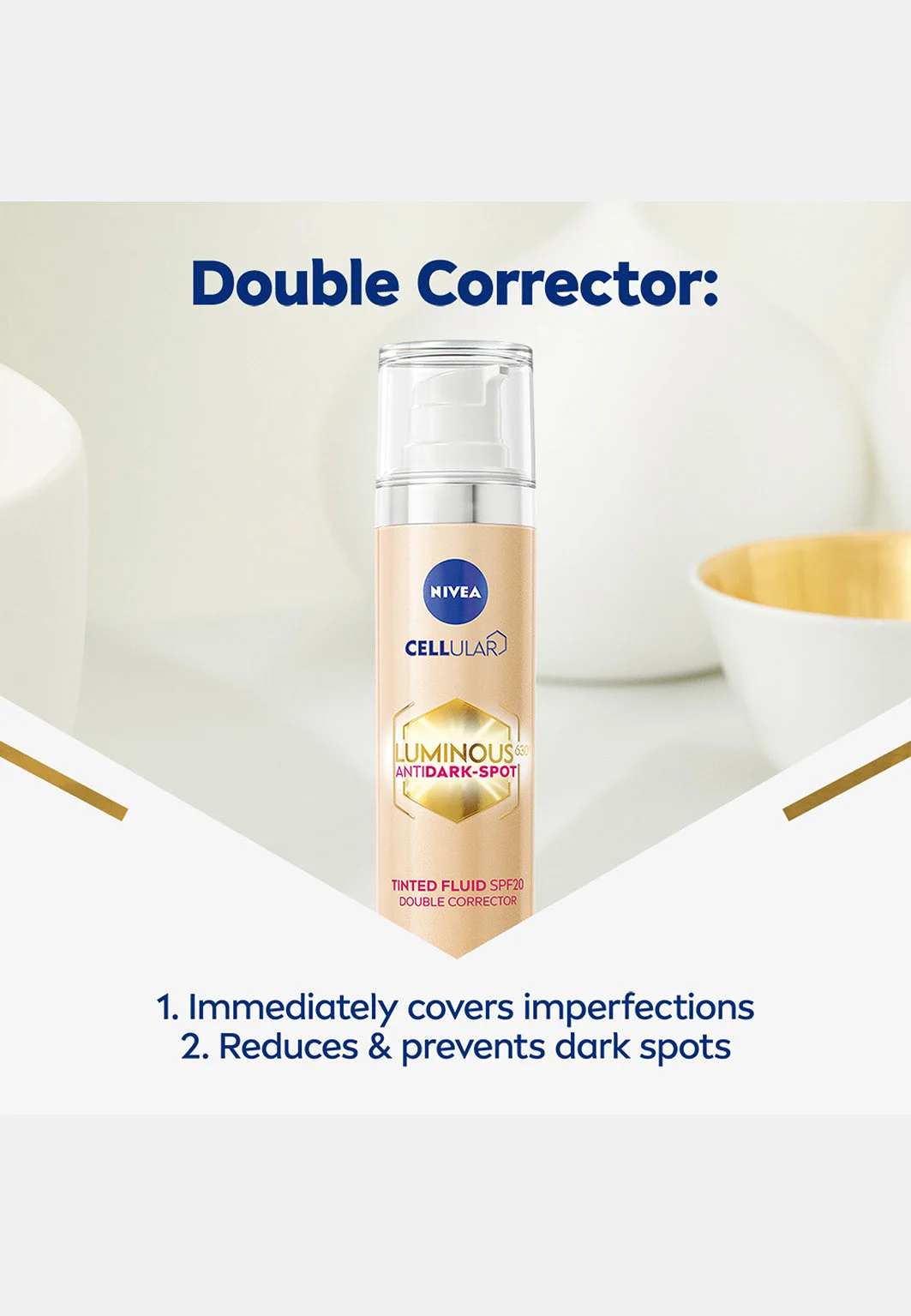 Färgad Dagkräm Cellular Luminous630 Anti Dark-Spot Tinted Fluid SPF 20 40 ml NIVEA