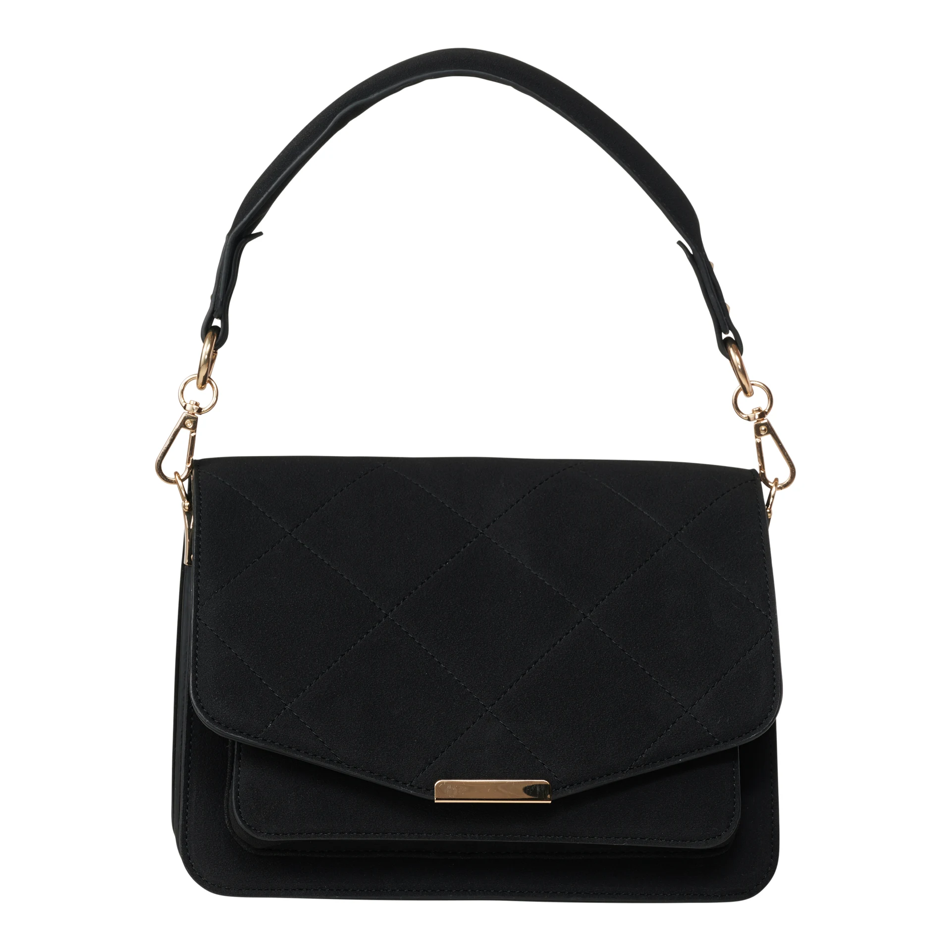 Blanca Multi Compartment Bag - Black Suede