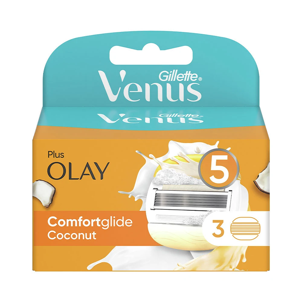 Comfortglide Coconut Plus Olay Rakblad, 3st