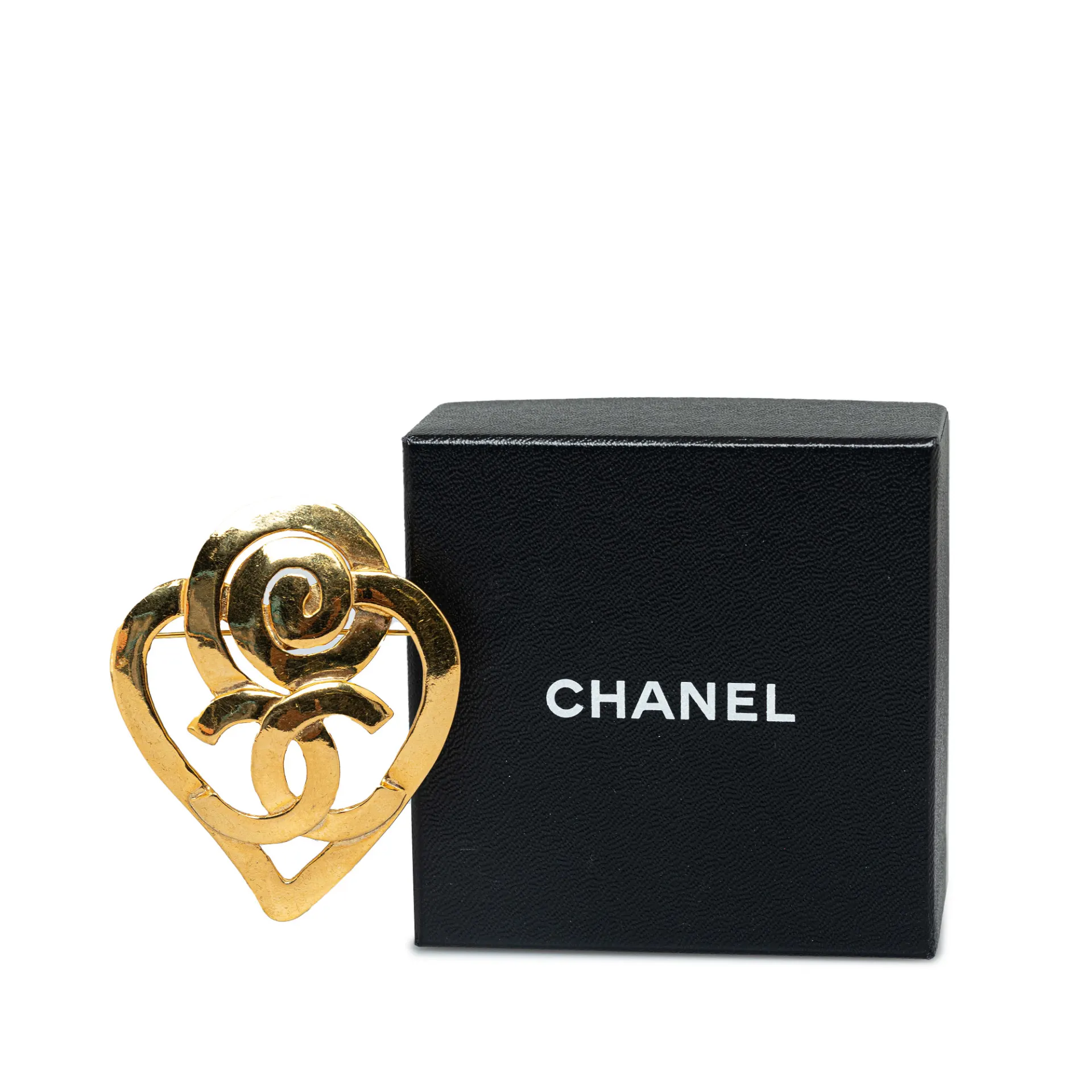 Chanel Cc Heart Brooch