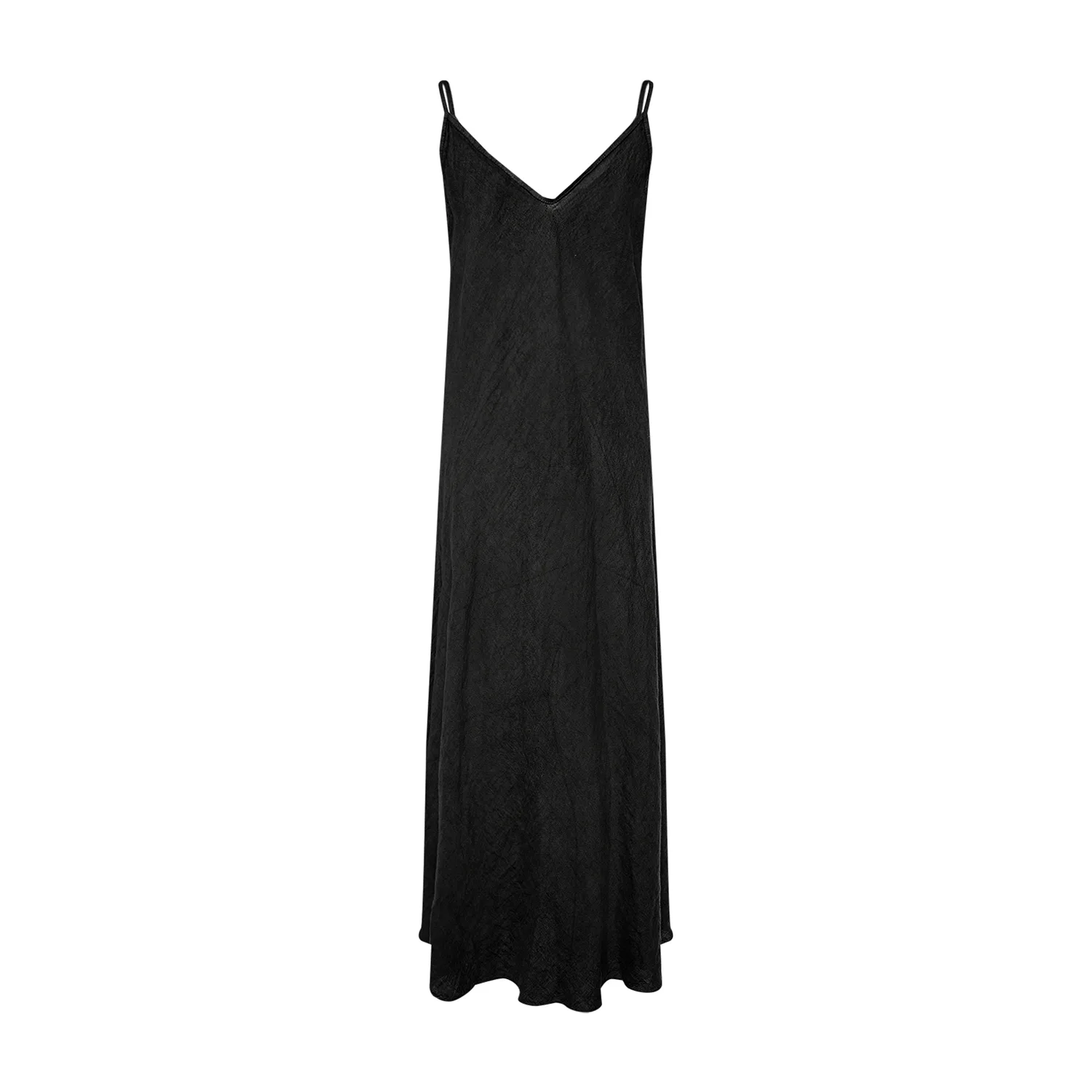 Abbelone, Long Dress, Linen - Black