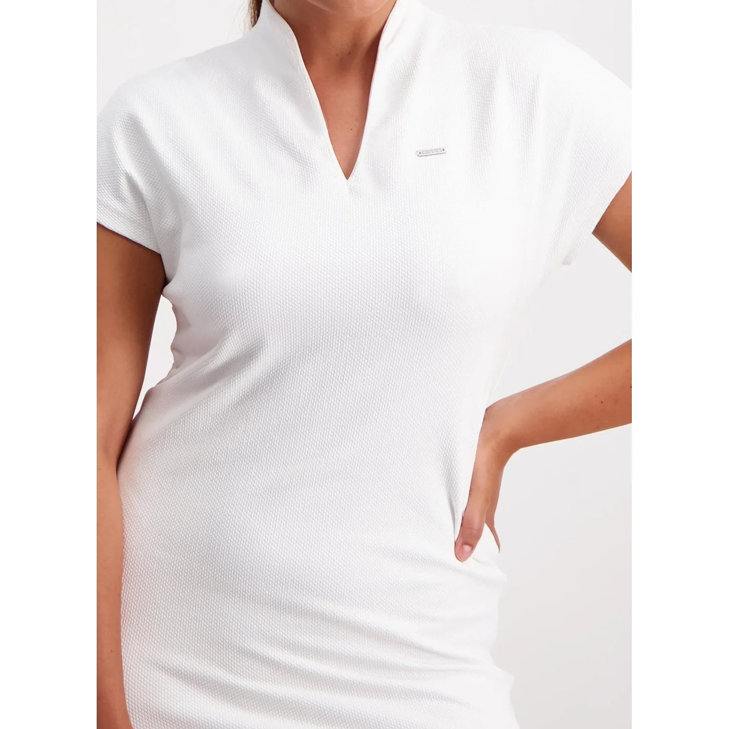White Luxe Seamless Polo Dress