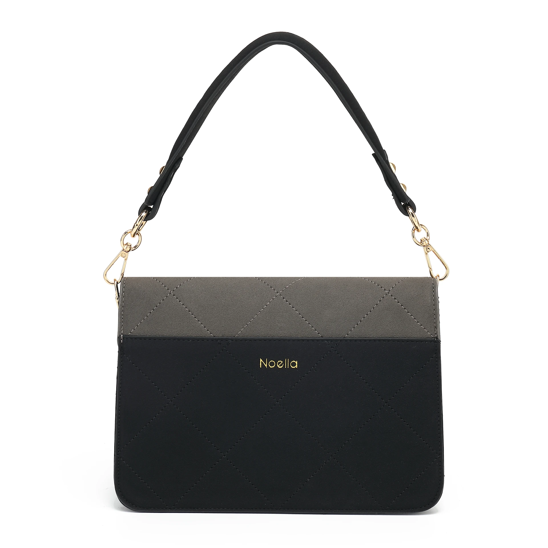 Blanca Multi Compartment Bag - Dark Grey/black