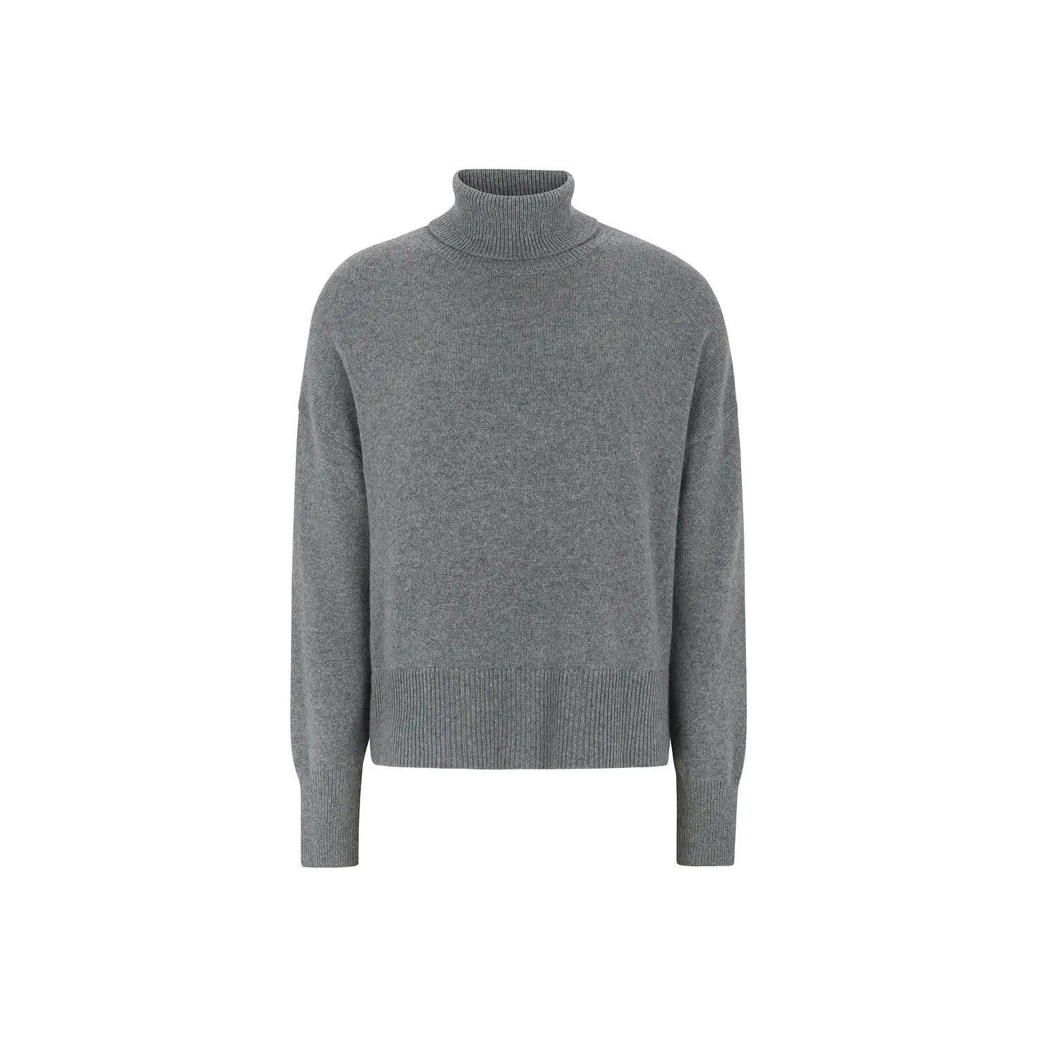 Srluni Rollneck Knit - Medium Grey Melange