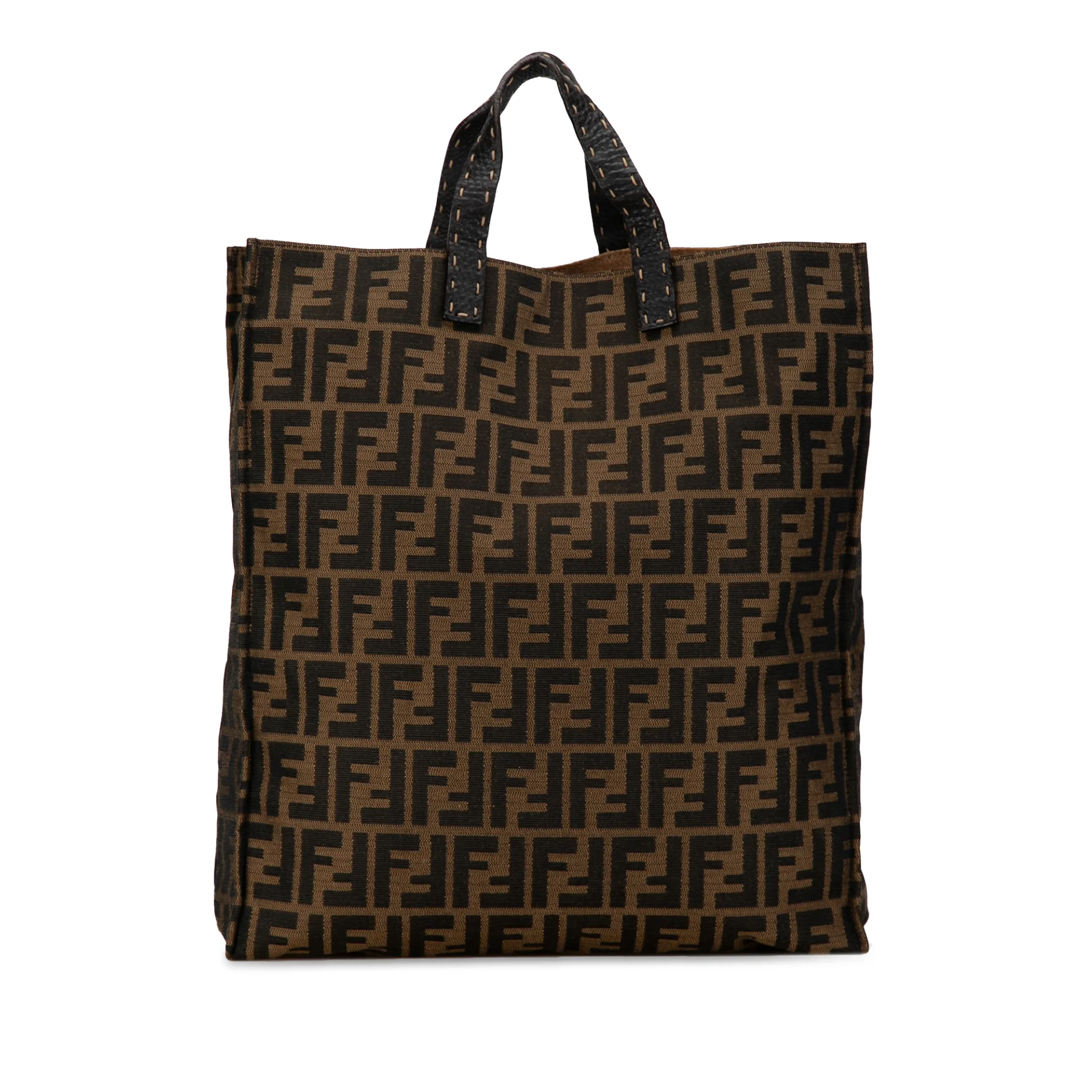 Fendi Selleria Trimmed Zucca Vertical Tote