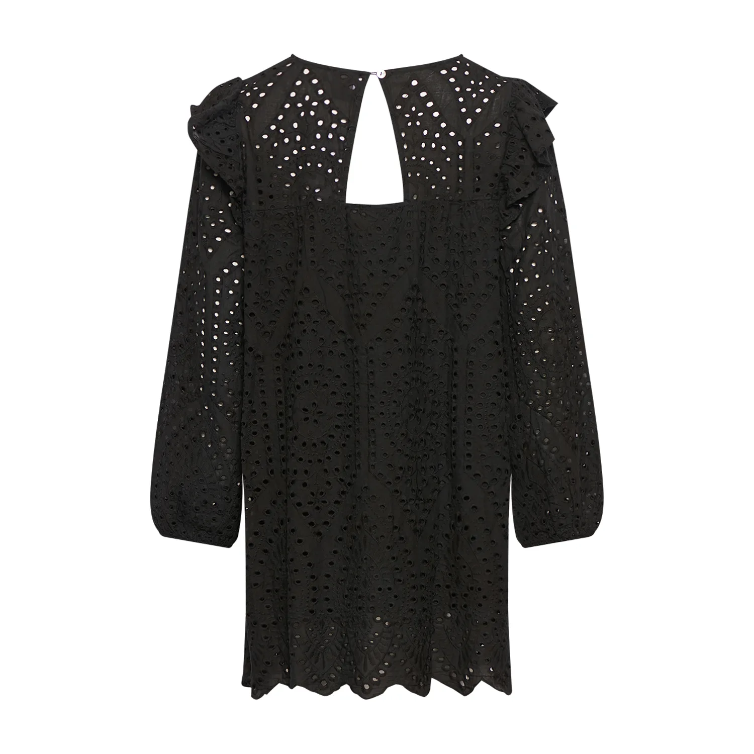 Dalia, Midi L/s Dress, Cotton - Black