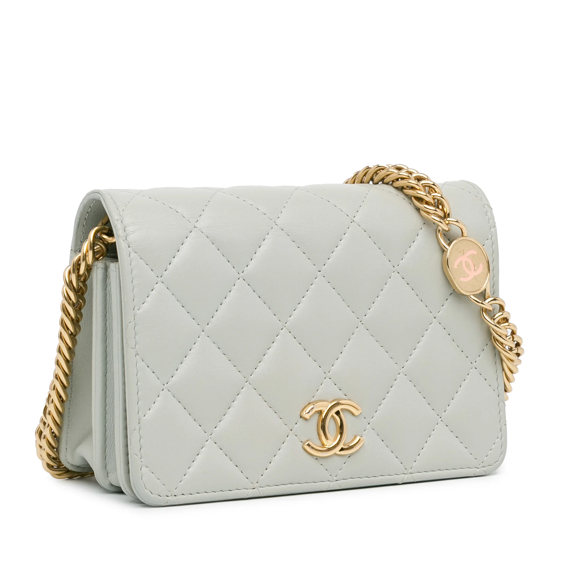 Chanel Cc Quilted Lambskin Wallet On Chain