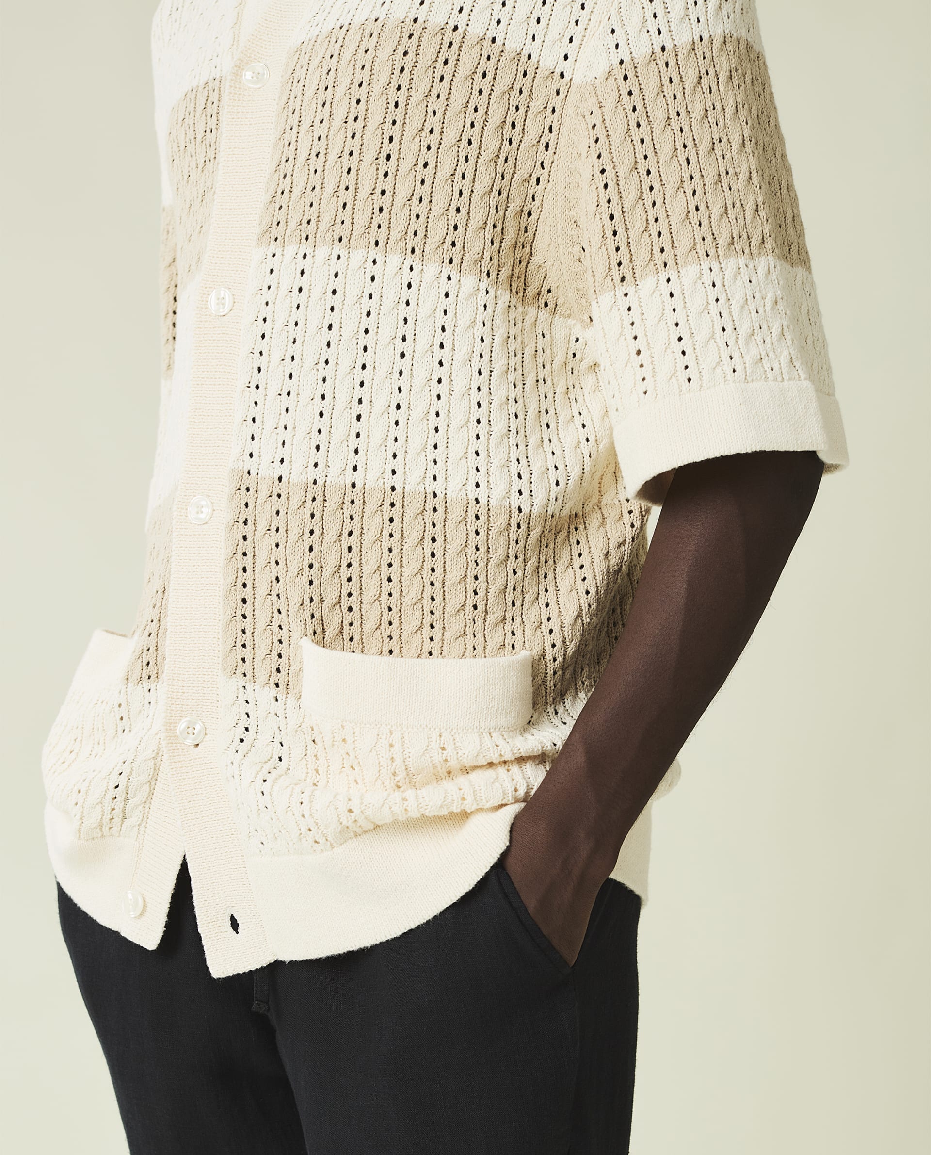 Lance Open Knit Cardigan Sweater