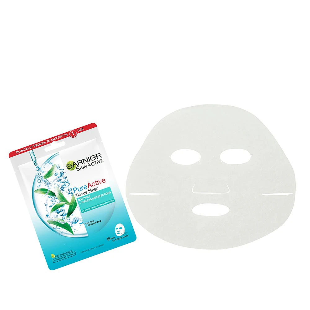 SkinActive Pure Active Tea Tree Mattifies Tissue Mask