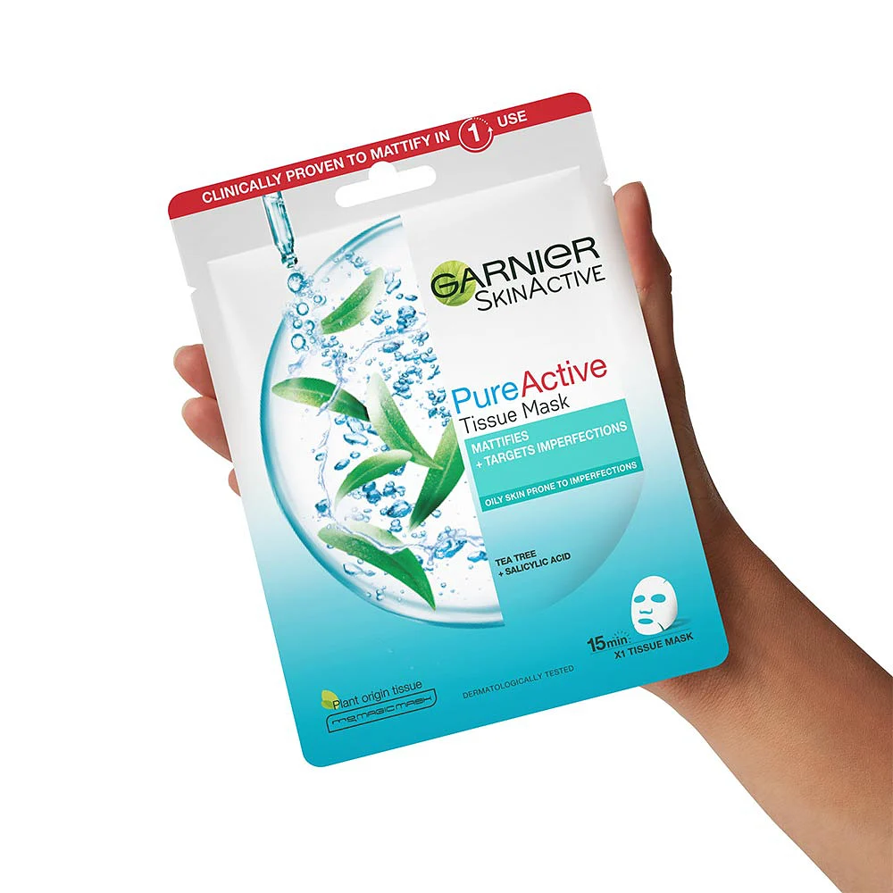 SkinActive Pure Active Tea Tree Mattifies Tissue Mask