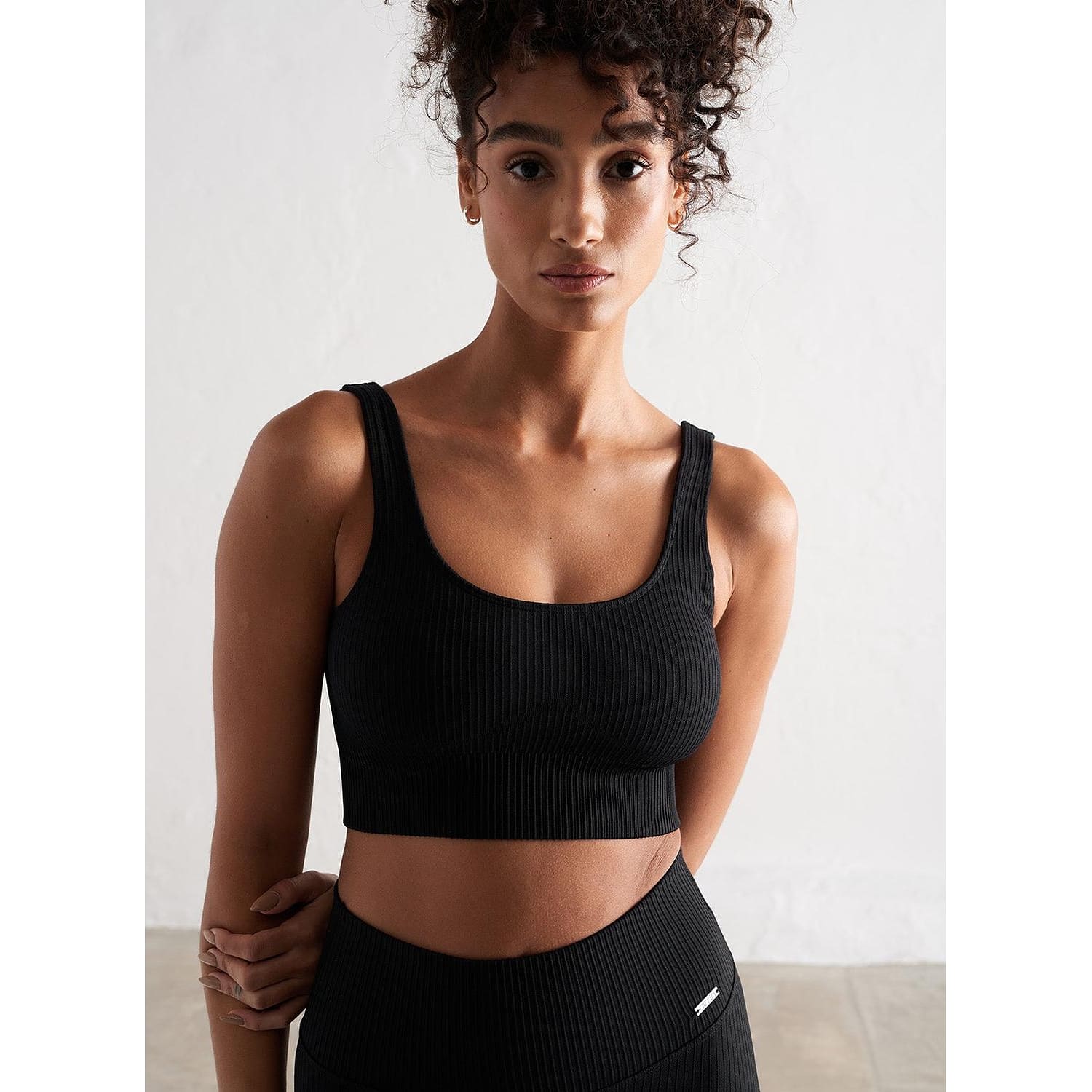 Black Ribbed Seamless Bra