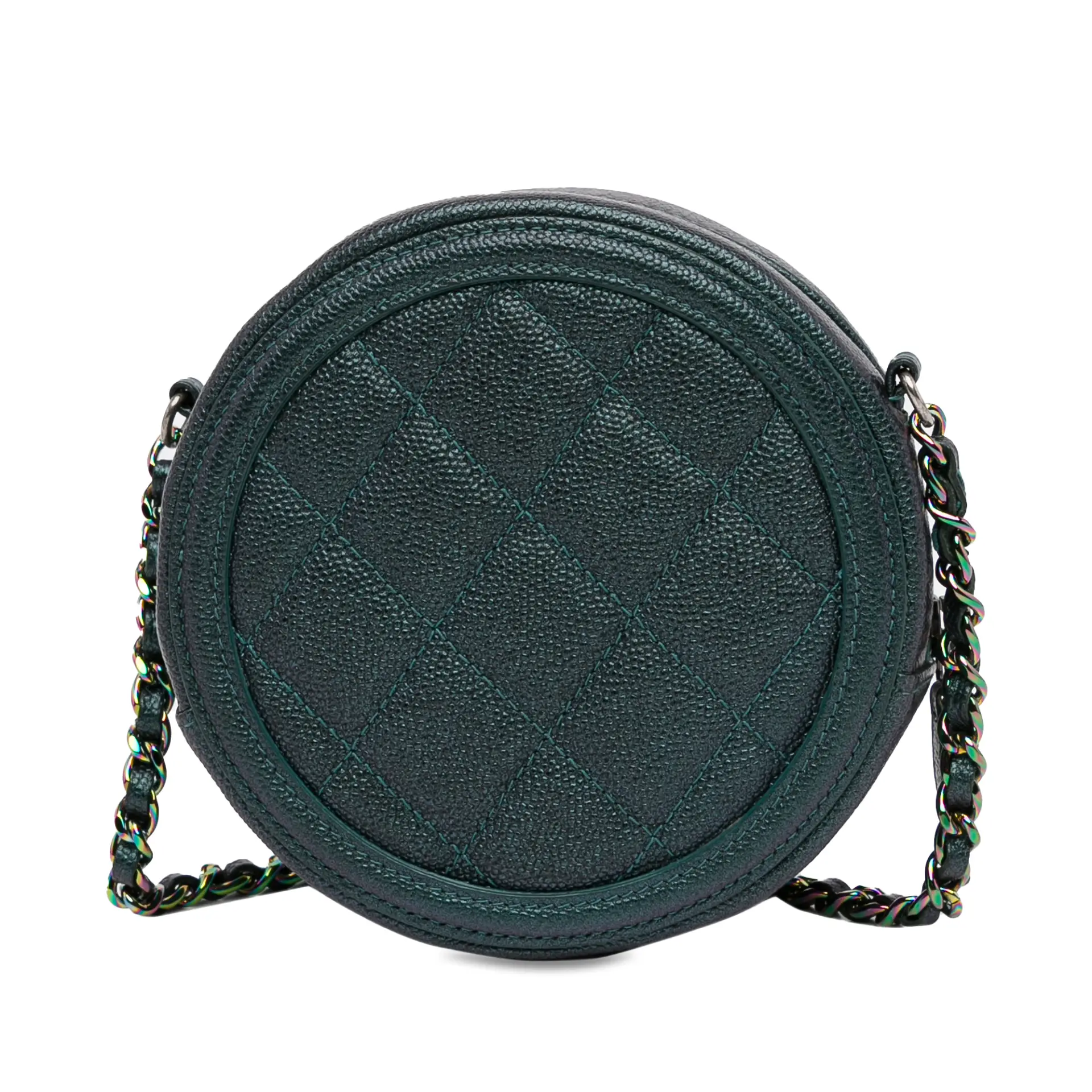 Chanel Caviar Cc Filigree Round Crossbody