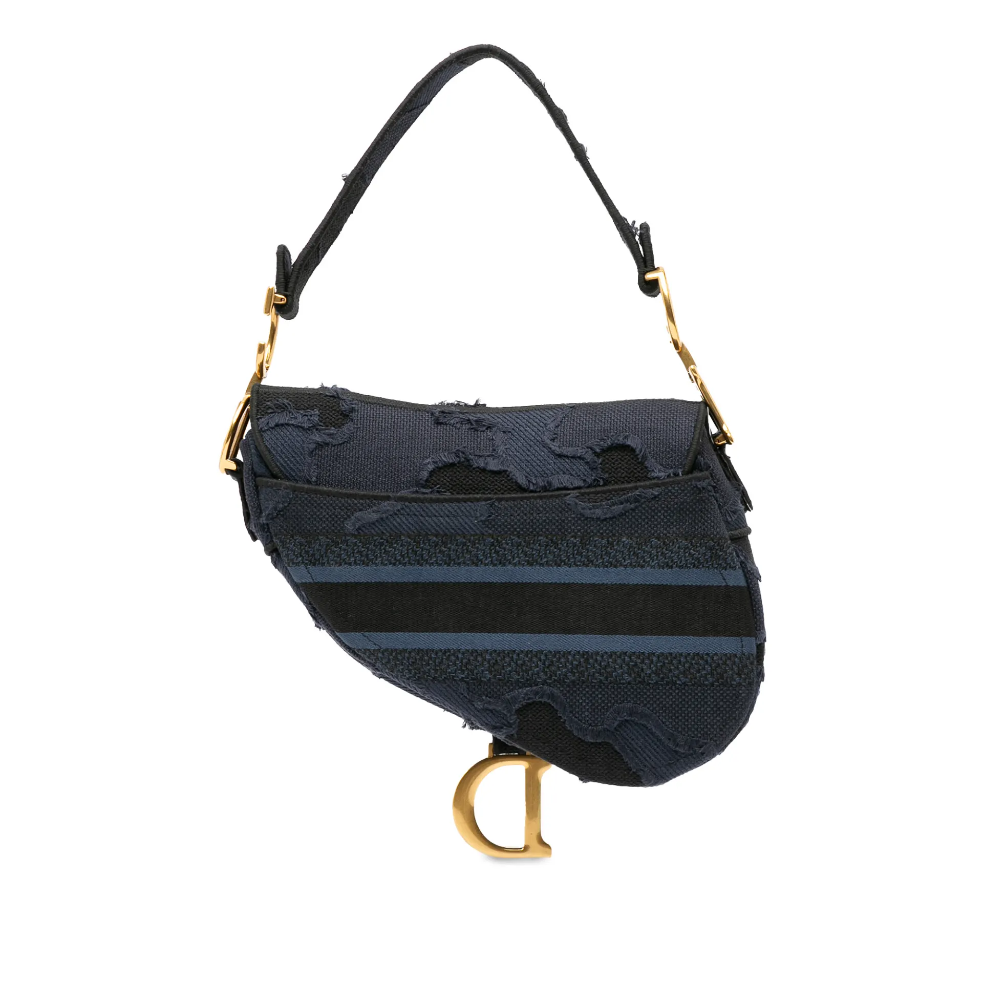 Dior Embroidered Canvas Camouflage Saddle