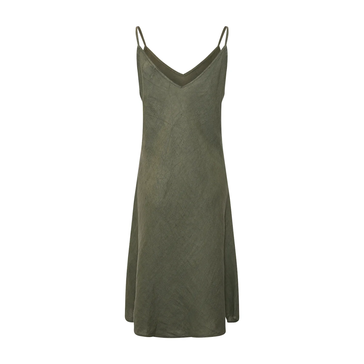 Abbelone, Midi Dress, Linen - Army