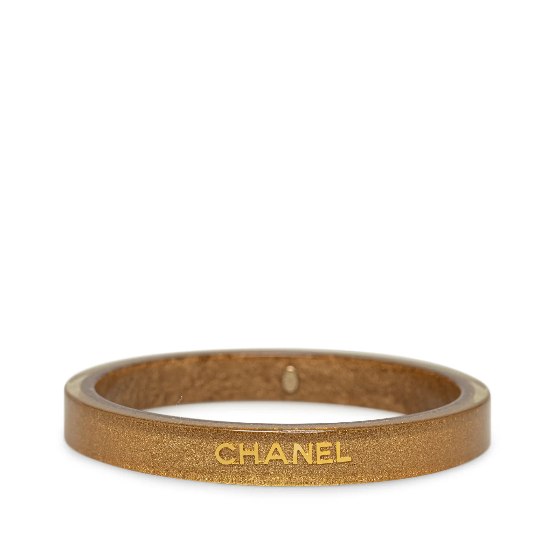 Chanel Glitter Resin Logo Bangle