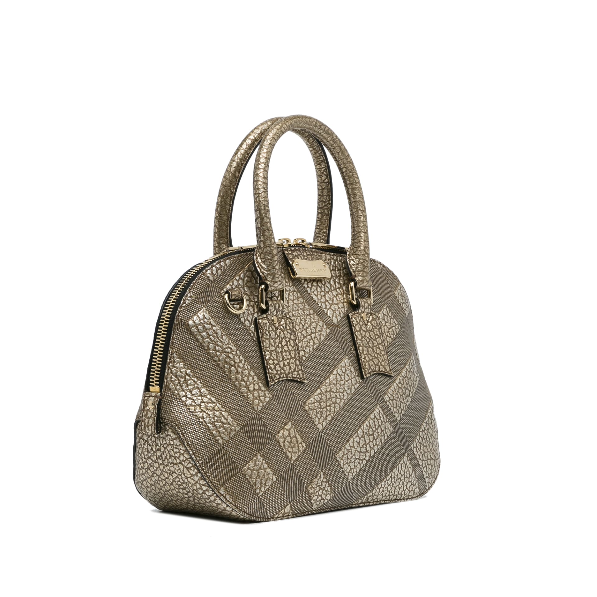 Burberry Embossed Leather Orchard Handle Bag